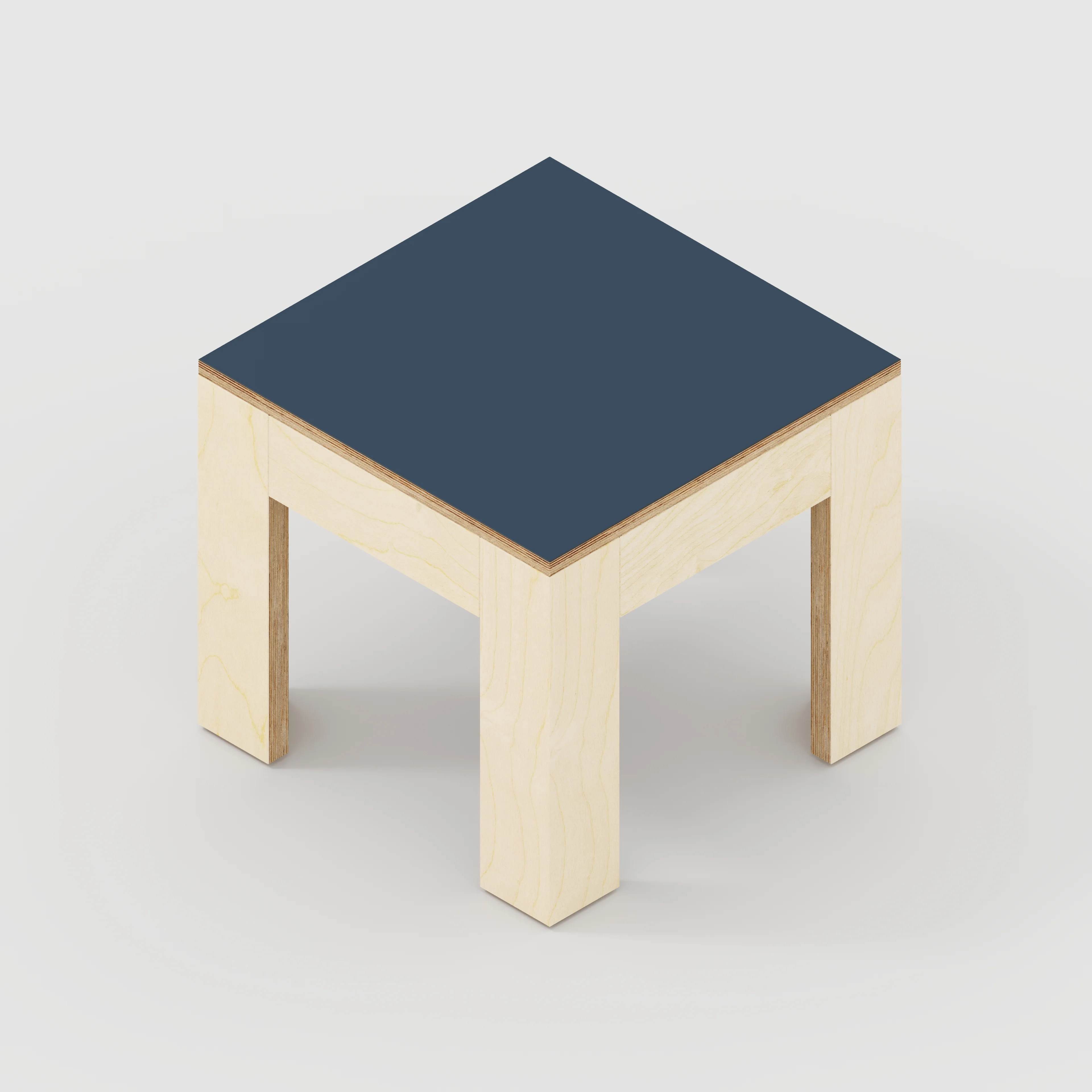 Plywood Side Table with Solid Frame - Formica Night Sea Blue - 500(w) x 500(d) x 450(h) - Image 5