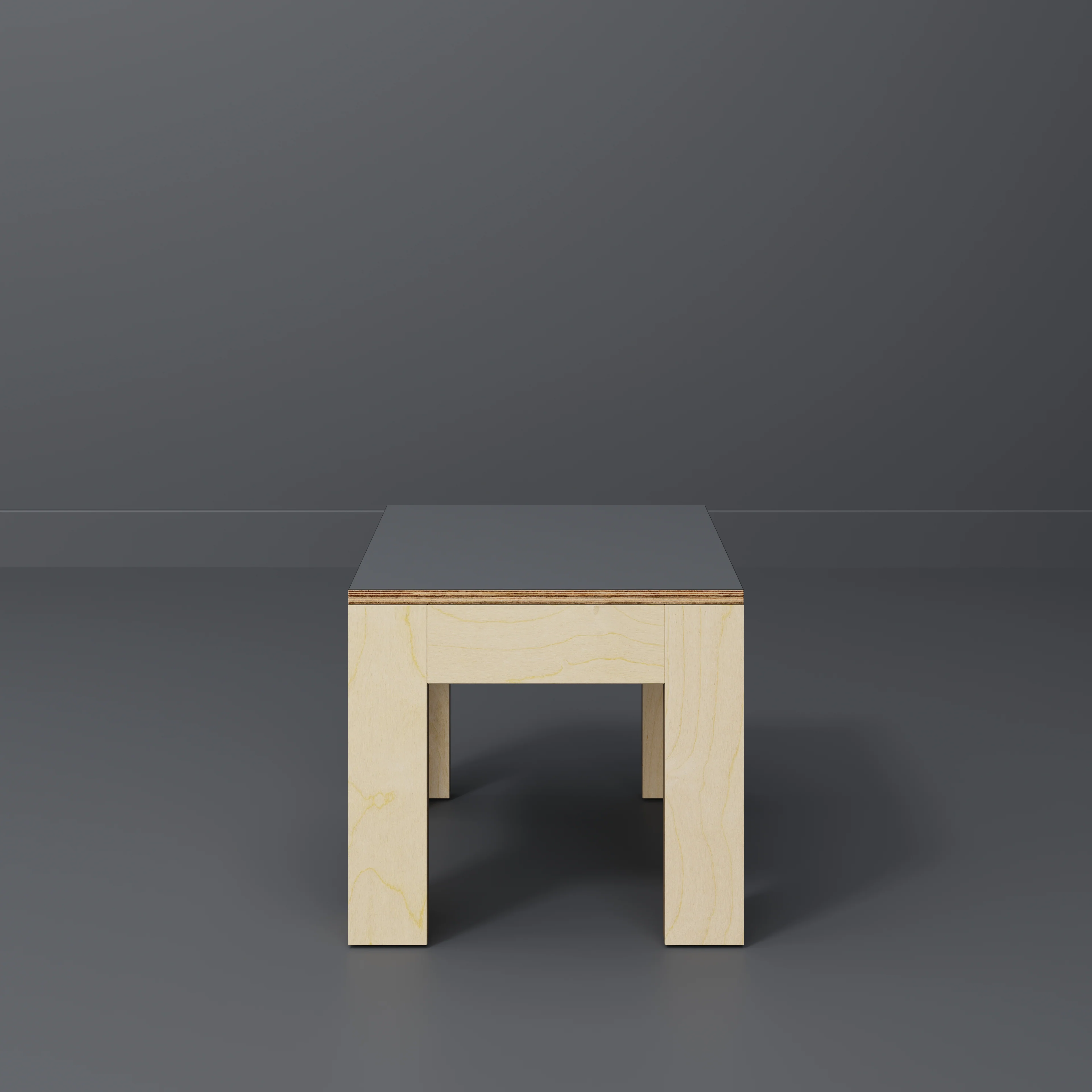Plywood Side Table with Solid Frame - Formica Tornado Grey - 500(w) x 500(d) x 450(h) - Image 2