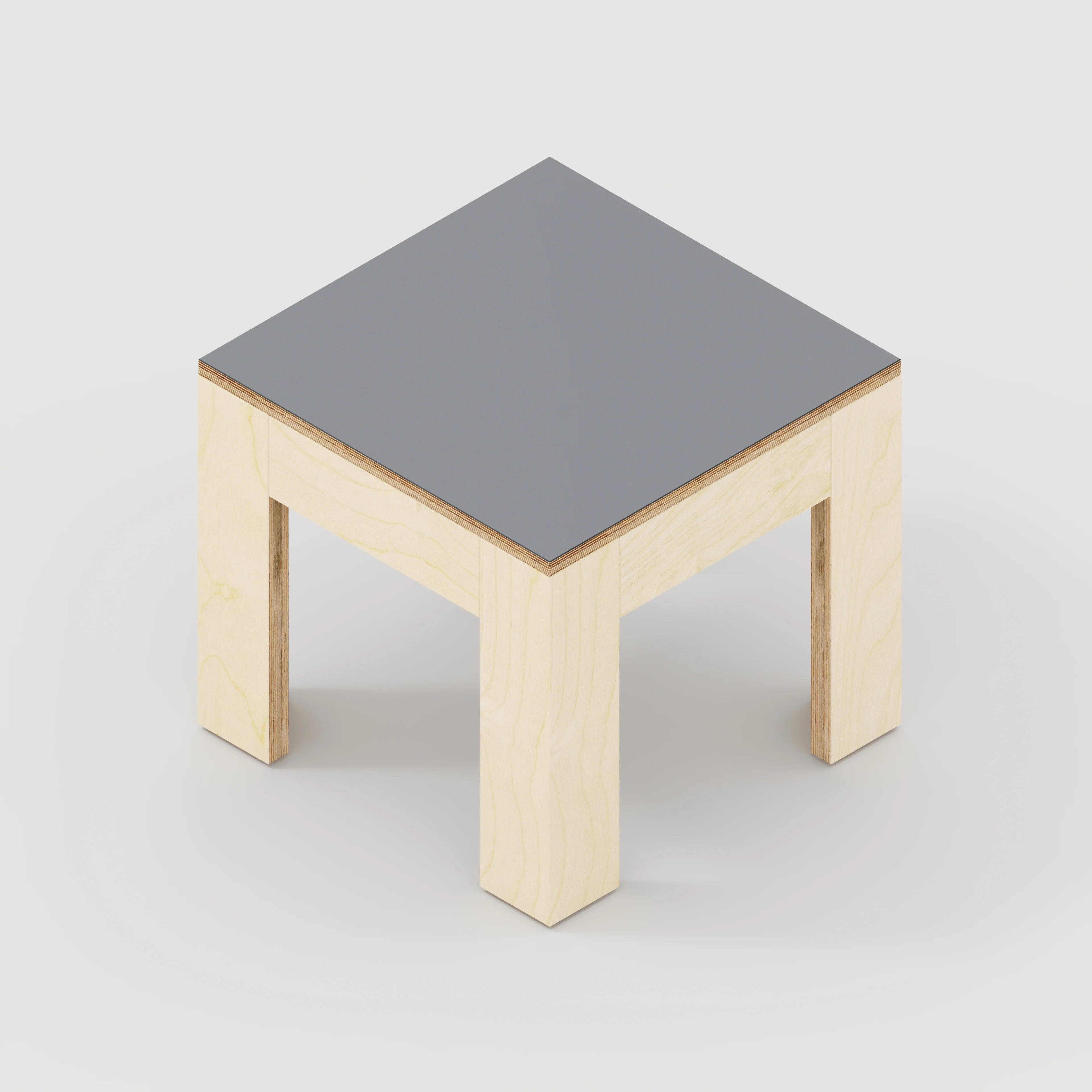 Plywood Side Table with Solid Frame - Formica Tornado Grey - 500(w) x 500(d) x 450(h) - Image 5
