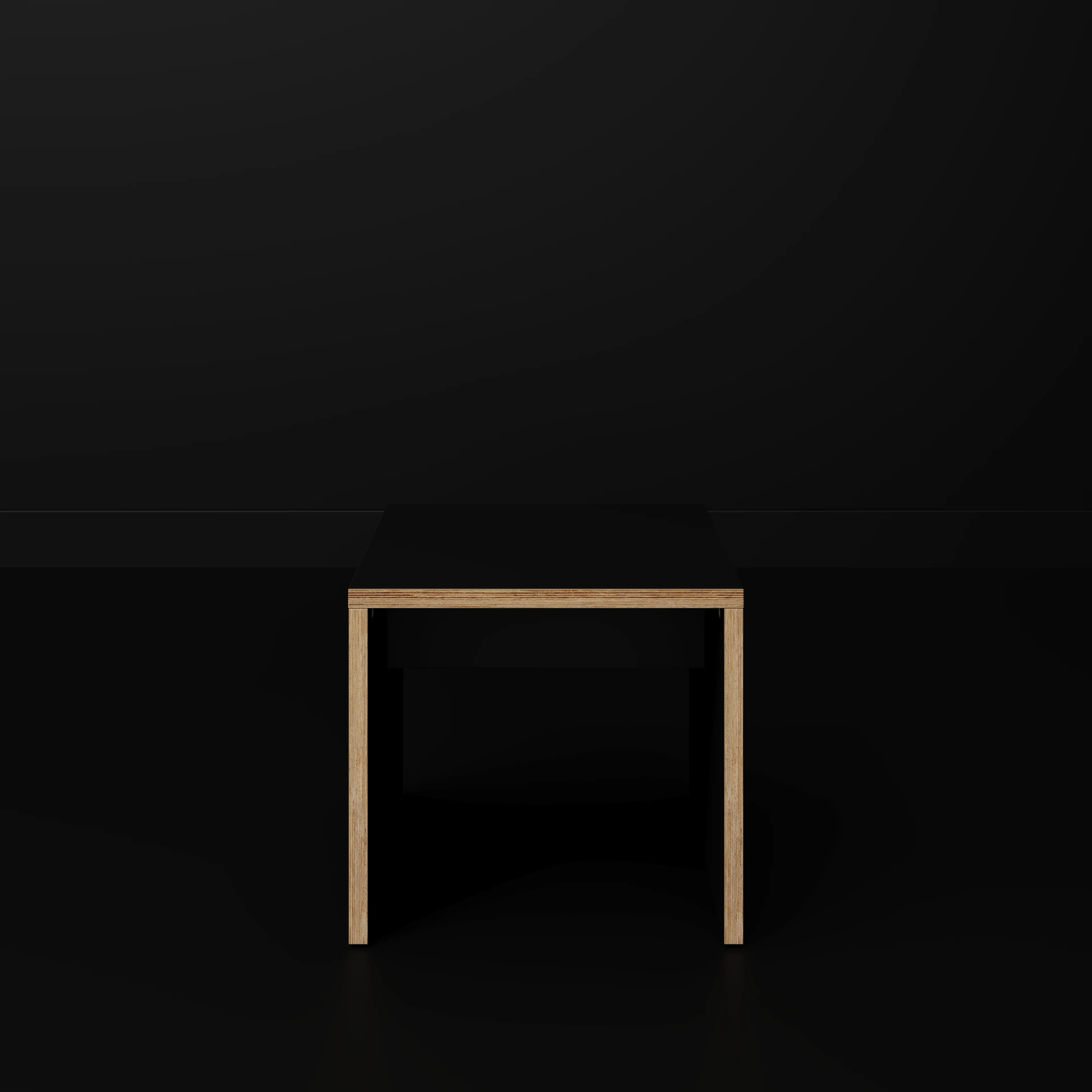 Plywood Side Table with Solid Sides - Formica Diamond Black - 500(w) x 500(d) x 450(h) - Image 2