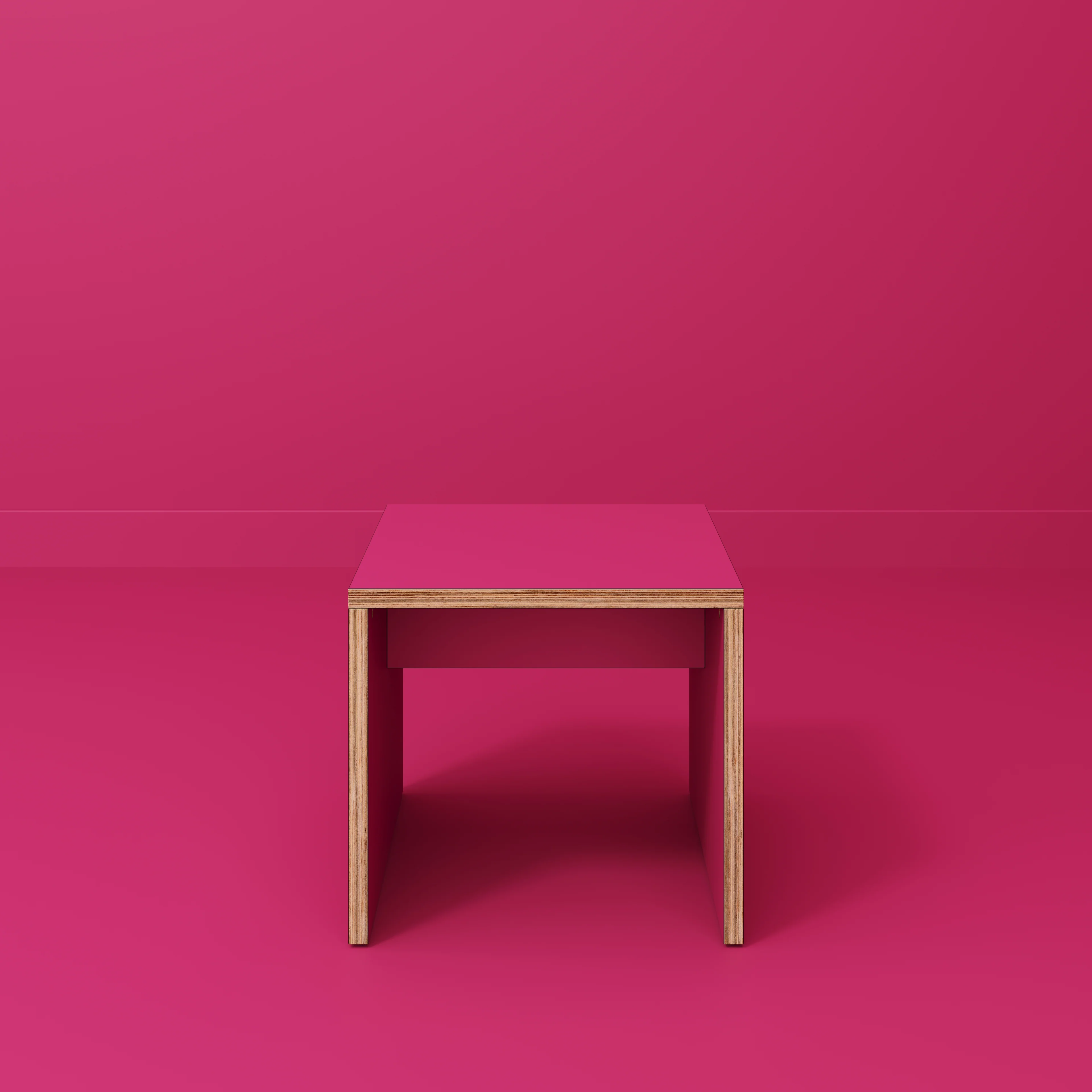 Plywood Side Table with Solid Sides - Formica Juicy Pink - 500(w) x 500(d) x 450(h) - Image 2