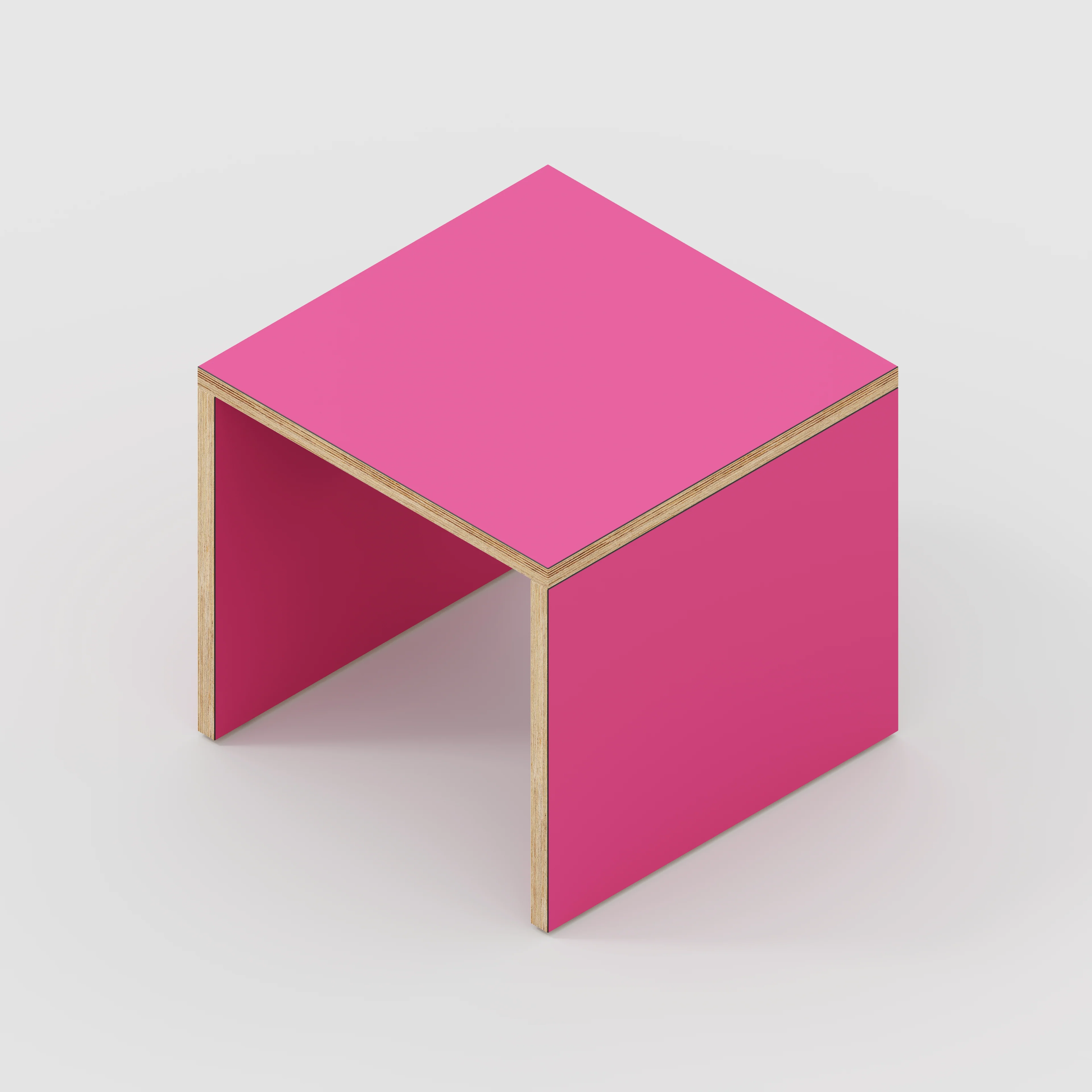 Plywood Side Table with Solid Sides - Formica Juicy Pink - 500(w) x 500(d) x 450(h) - Image 5