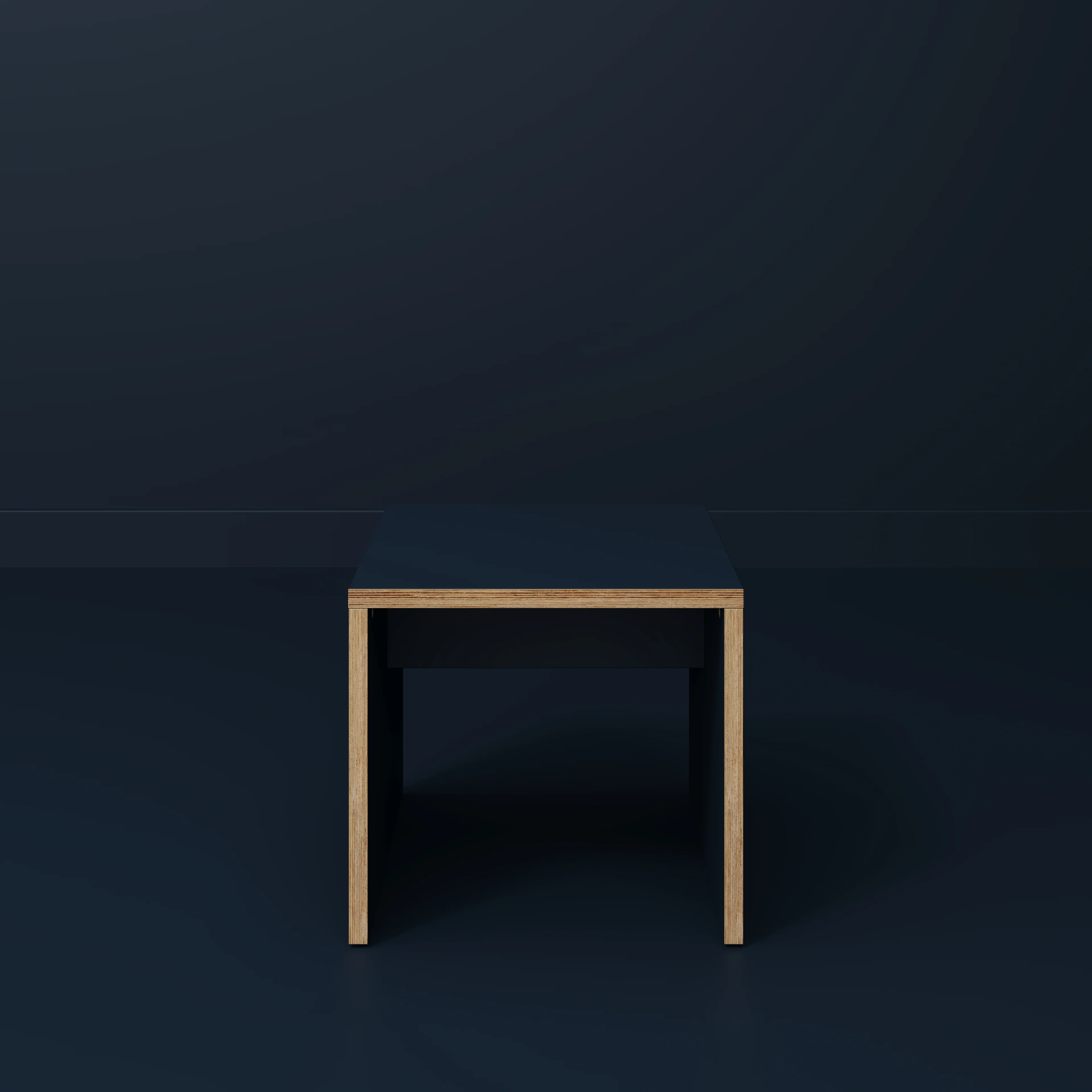 Plywood Side Table with Solid Sides - Formica Night Sea Blue - 500(w) x 500(d) x 450(h) - Image 2