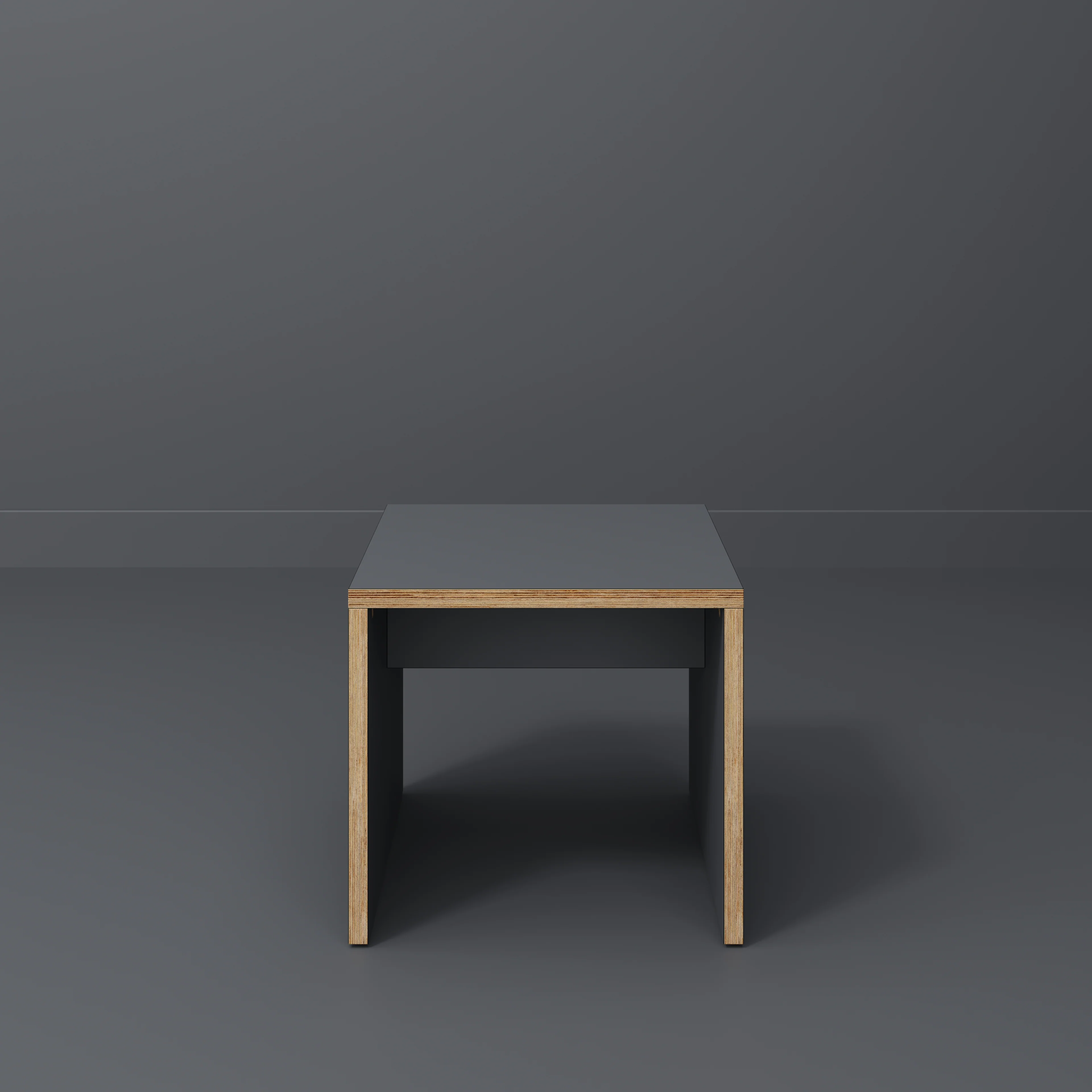 Plywood Side Table with Solid Sides - Formica Tornado Grey - 500(w) x 500(d) x 450(h) - Image 2