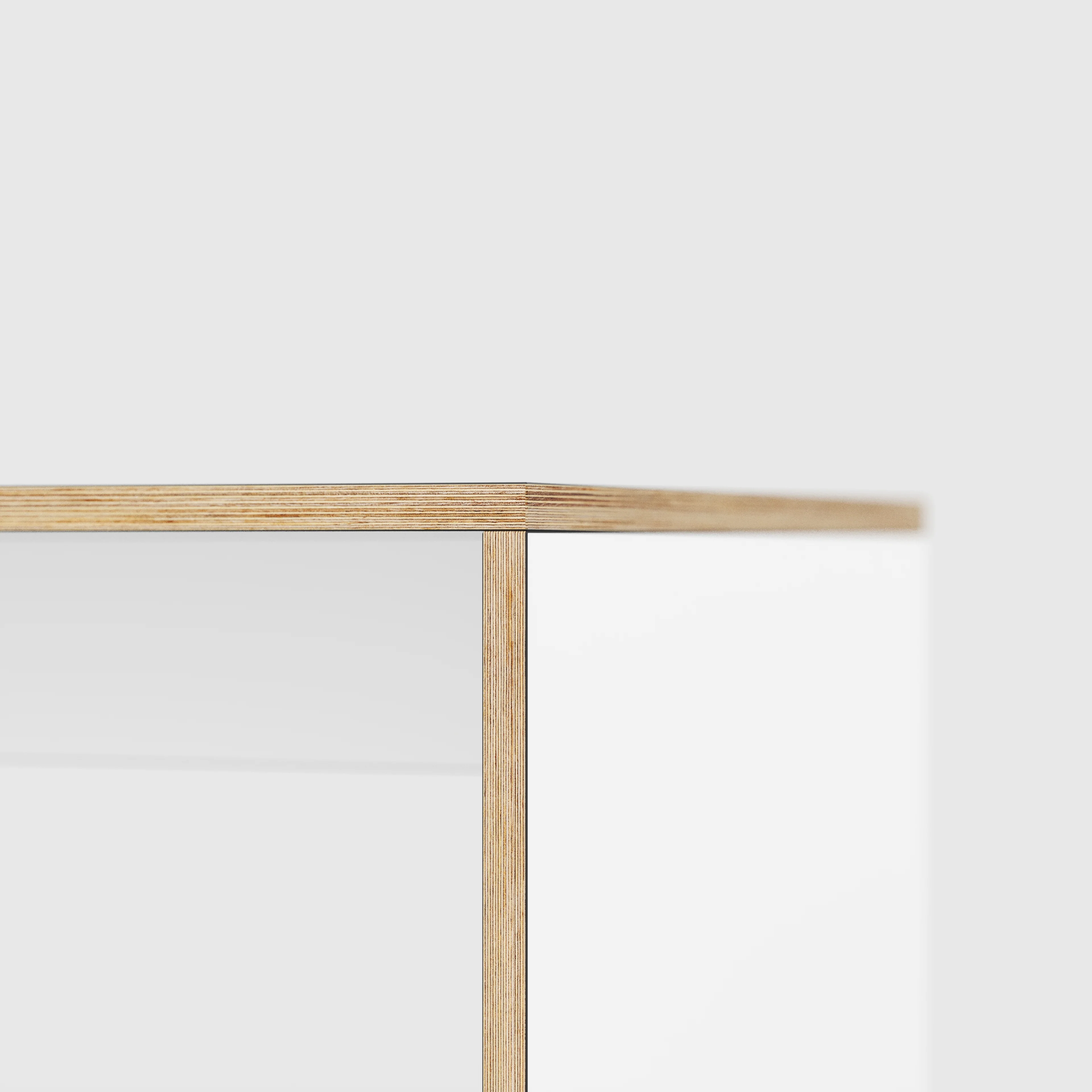 Plywood Side Table with Solid Sides - Formica White - 500(w) x 500(d) x 450(h) - Image 4