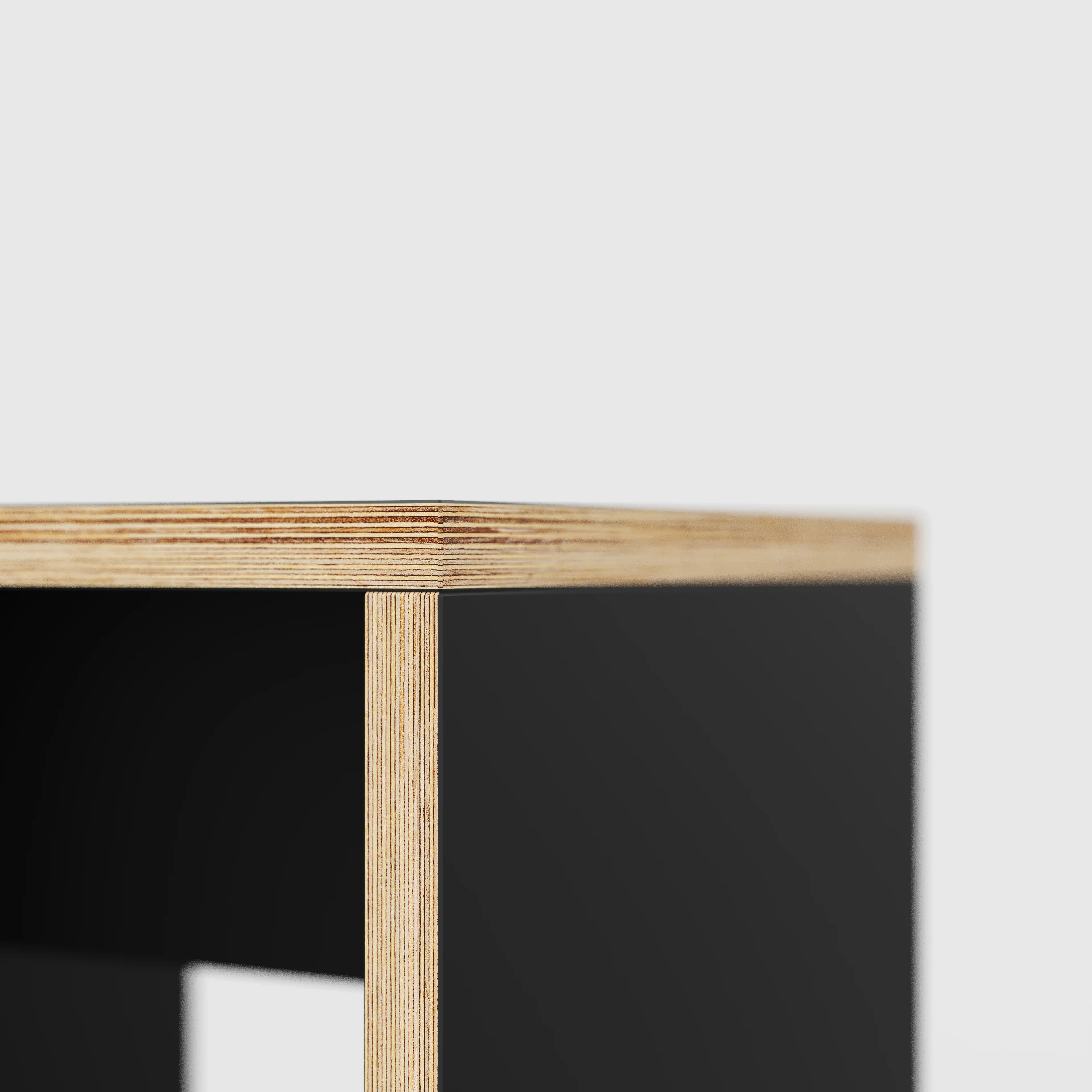 Plywood Stool with Solid Sides - Formica Diamond Black - 400(w) x 400(d) x 450(h) - Image 4