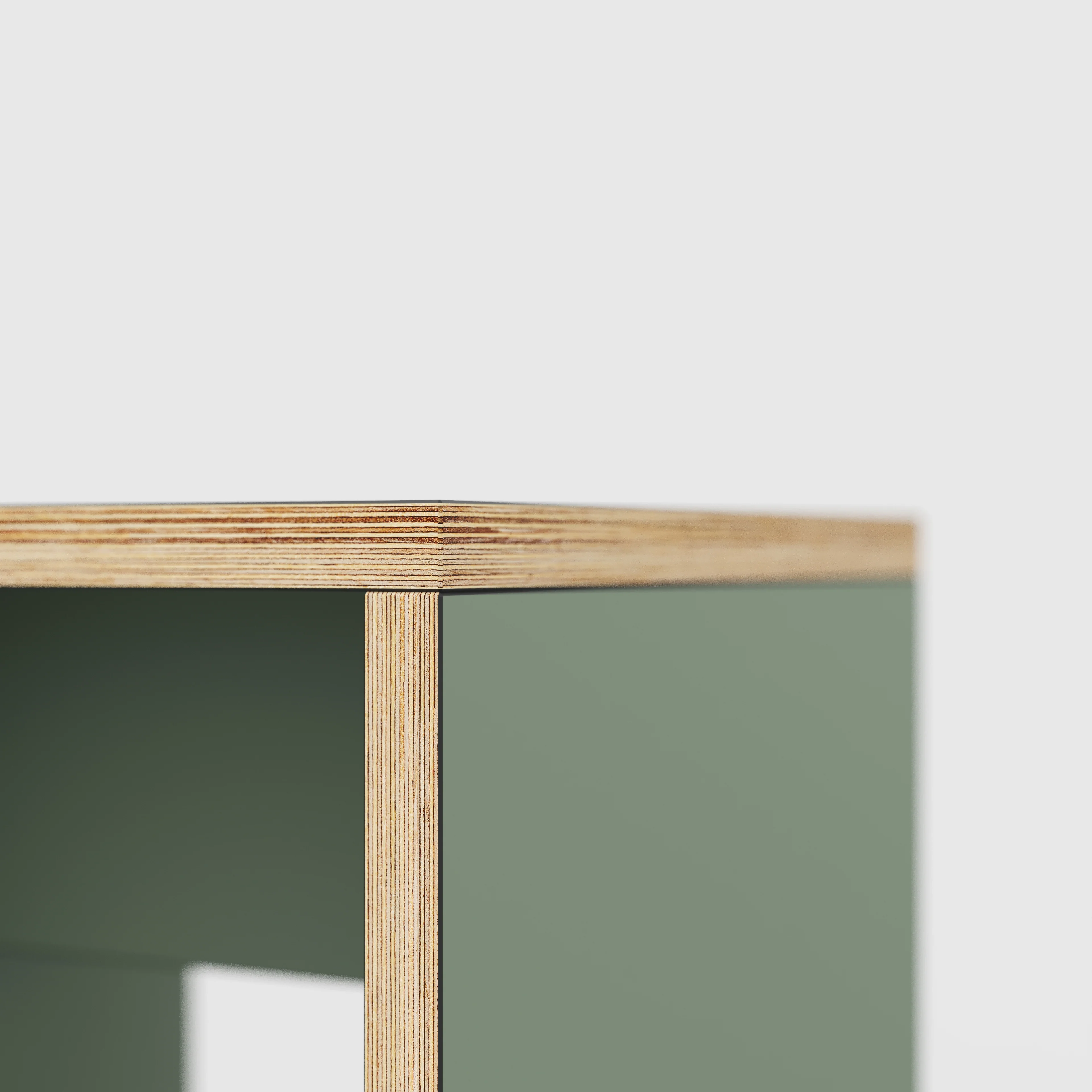 Plywood Stool with Solid Sides - Formica Green Slate - 400(w) x 400(d) x 450(h) - Image 4