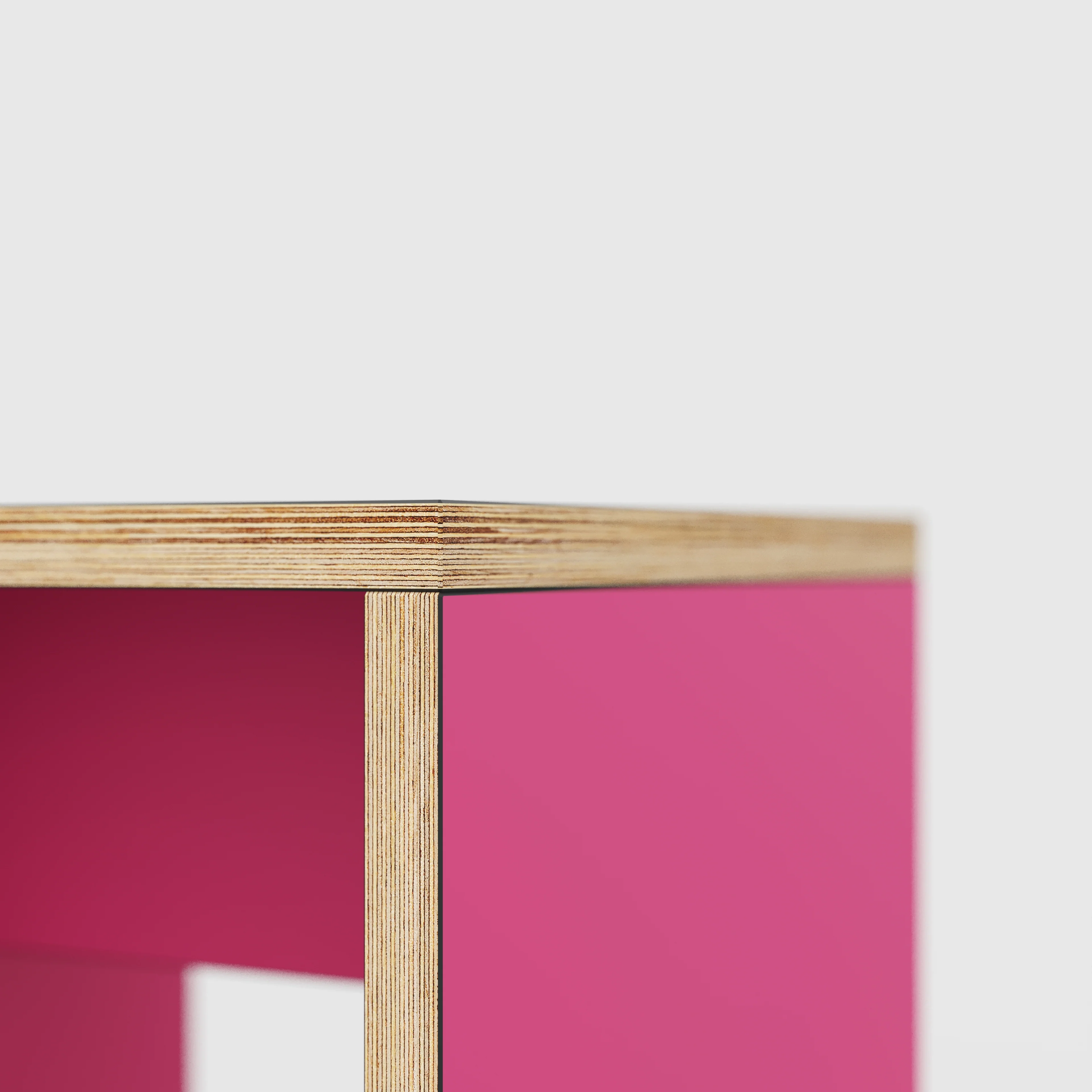 Plywood Stool with Solid Sides - Formica Juicy Pink - 400(w) x 400(d) x 450(h) - Image 4