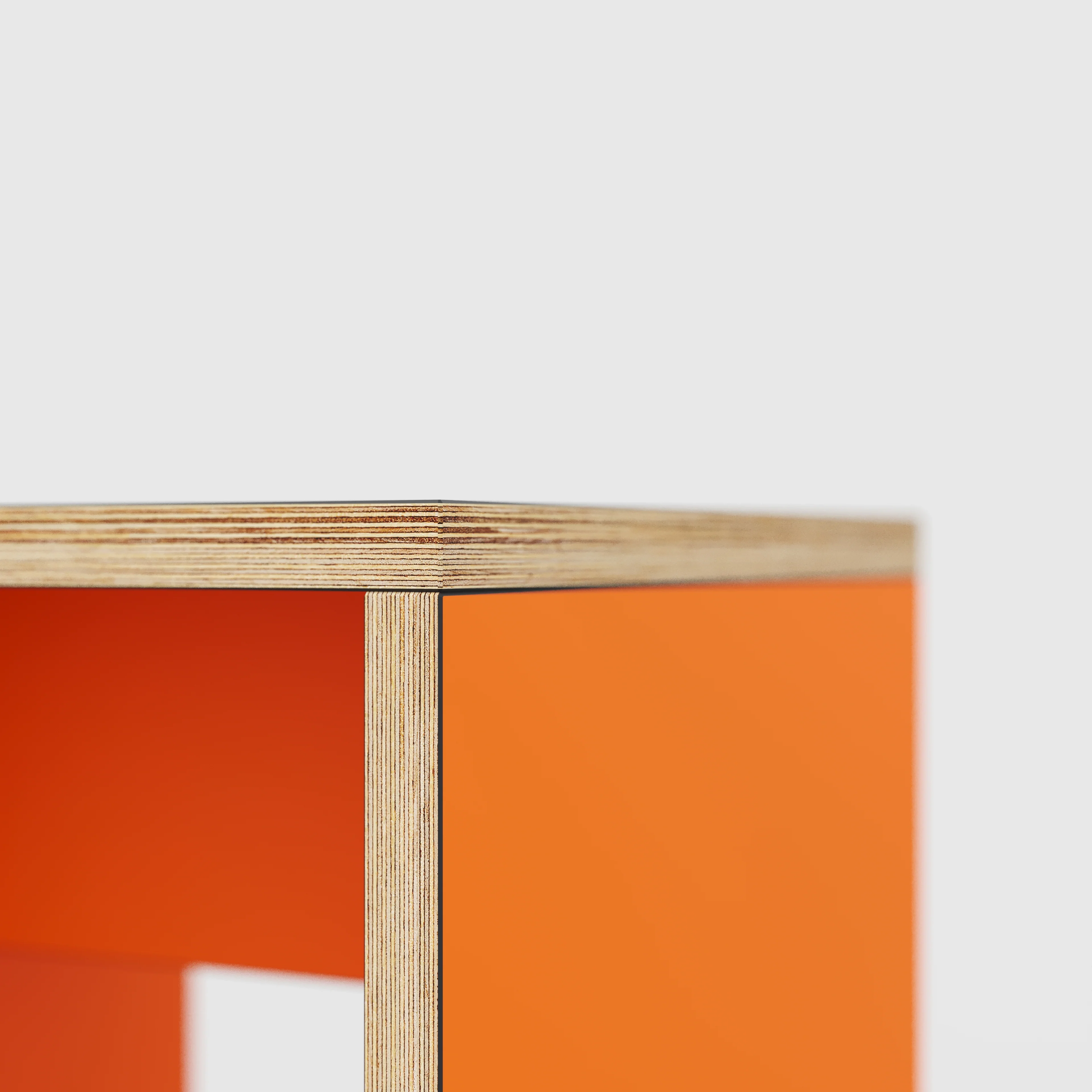 Plywood Stool with Solid Sides - Formica Levante Orange - 400(w) x 400(d) x 450(h) - Image 4