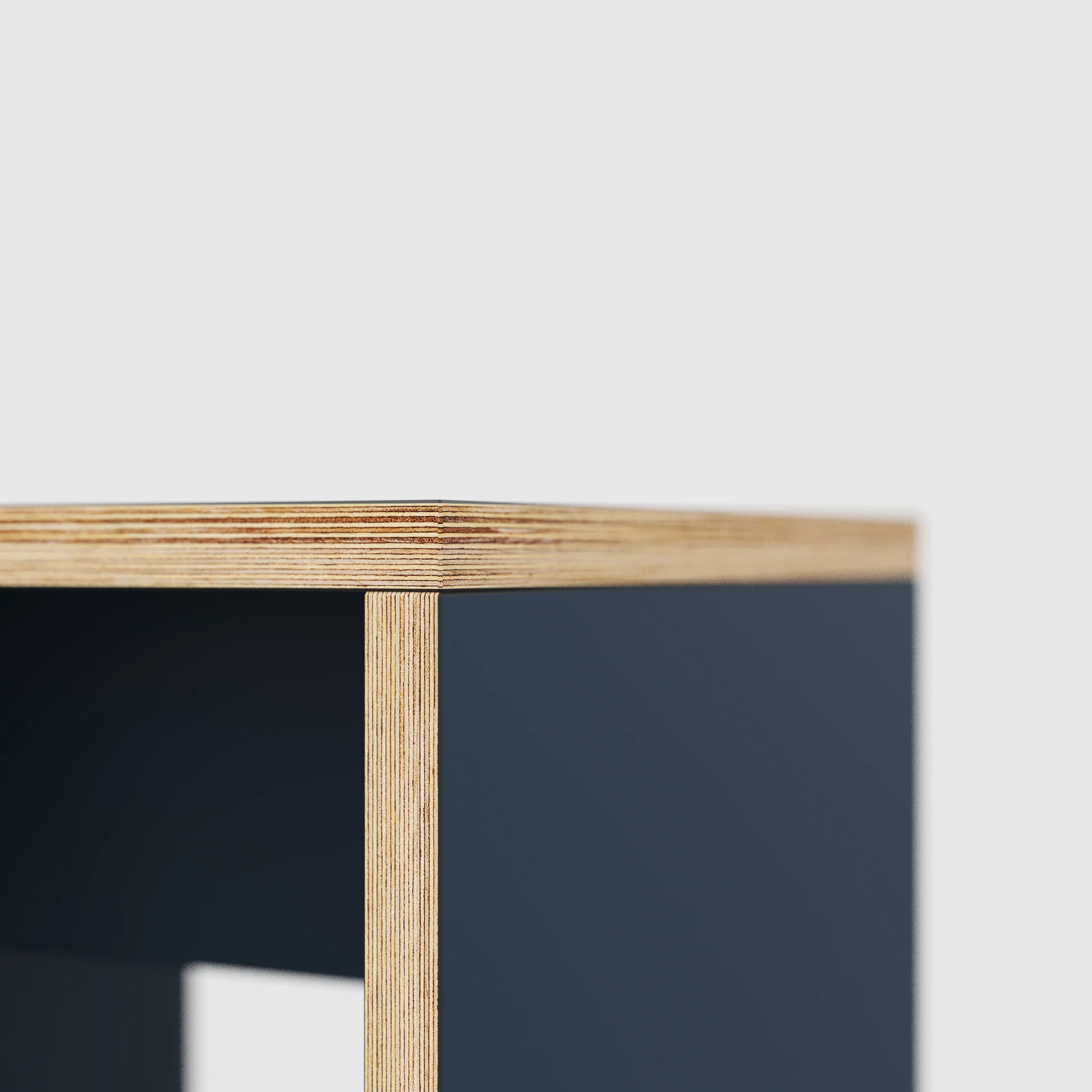 Plywood Stool with Solid Sides - Formica Night Sea Blue - 400(w) x 400(d) x 450(h) - Image 4