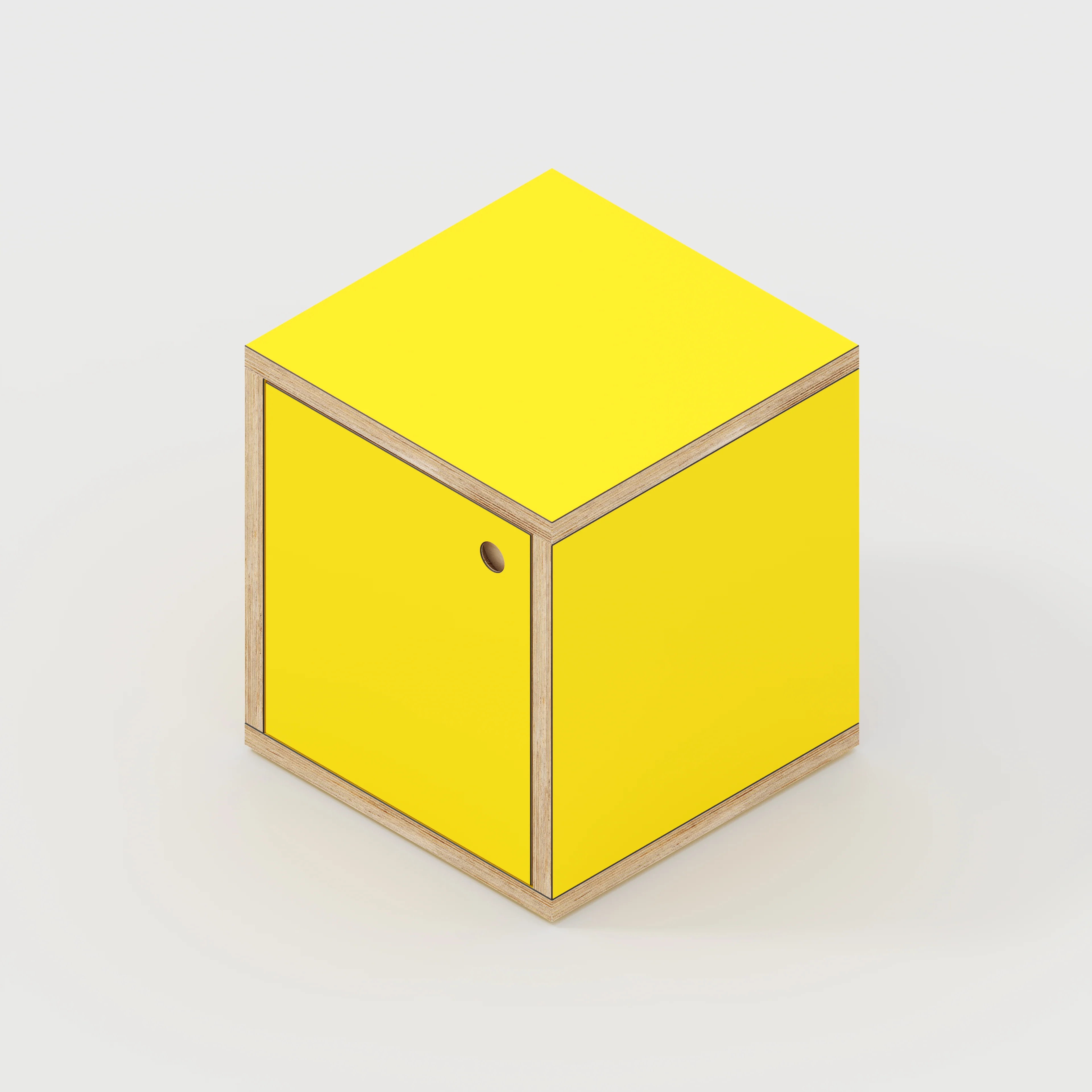 Plywood Storage with Doors - Formica Chrome Yellow - 400(w) x 400(d) x 450(h) - Image 4