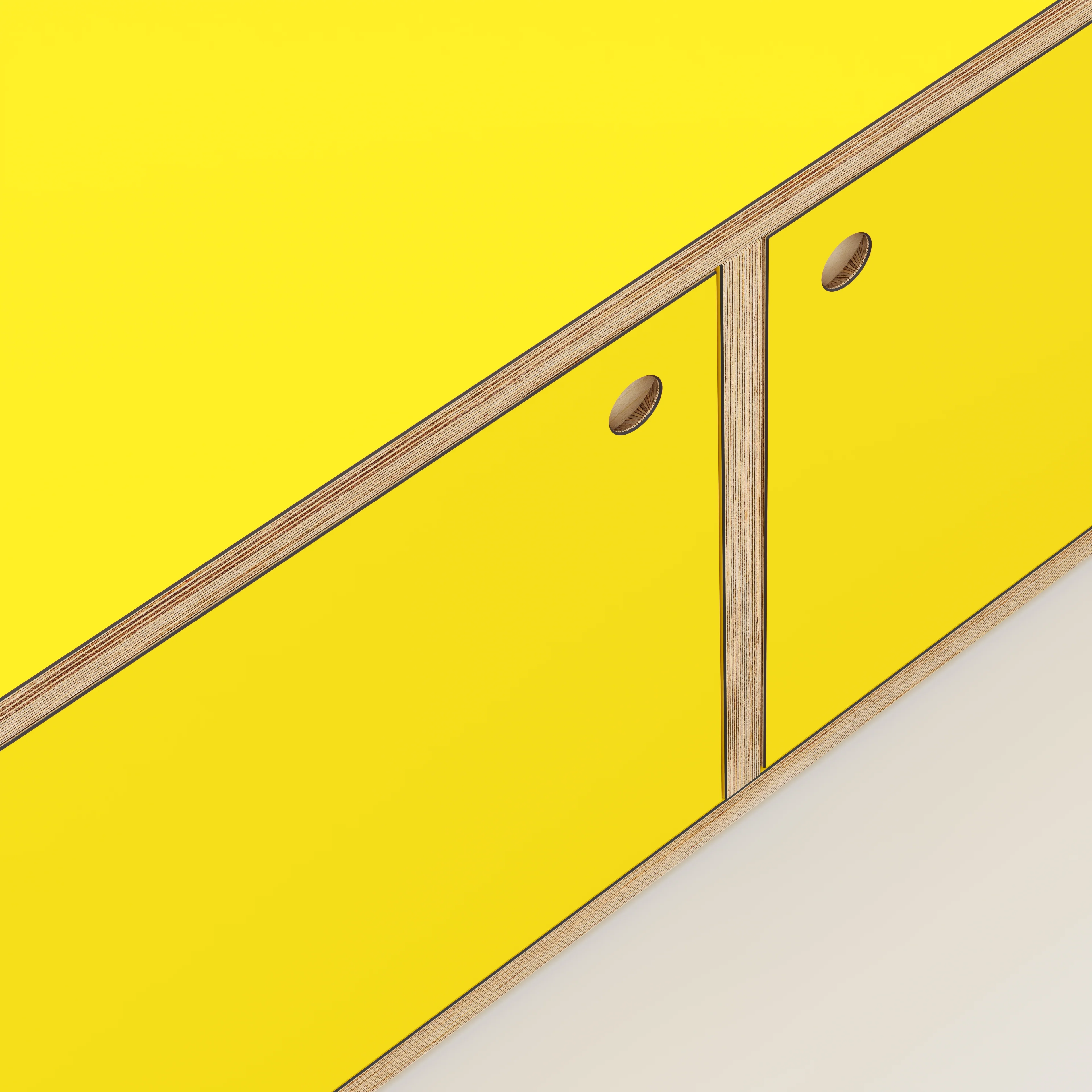 Plywood Storage with Doors - Formica Chrome Yellow - 800(w) x 400(d) x 450(h) - Image 3