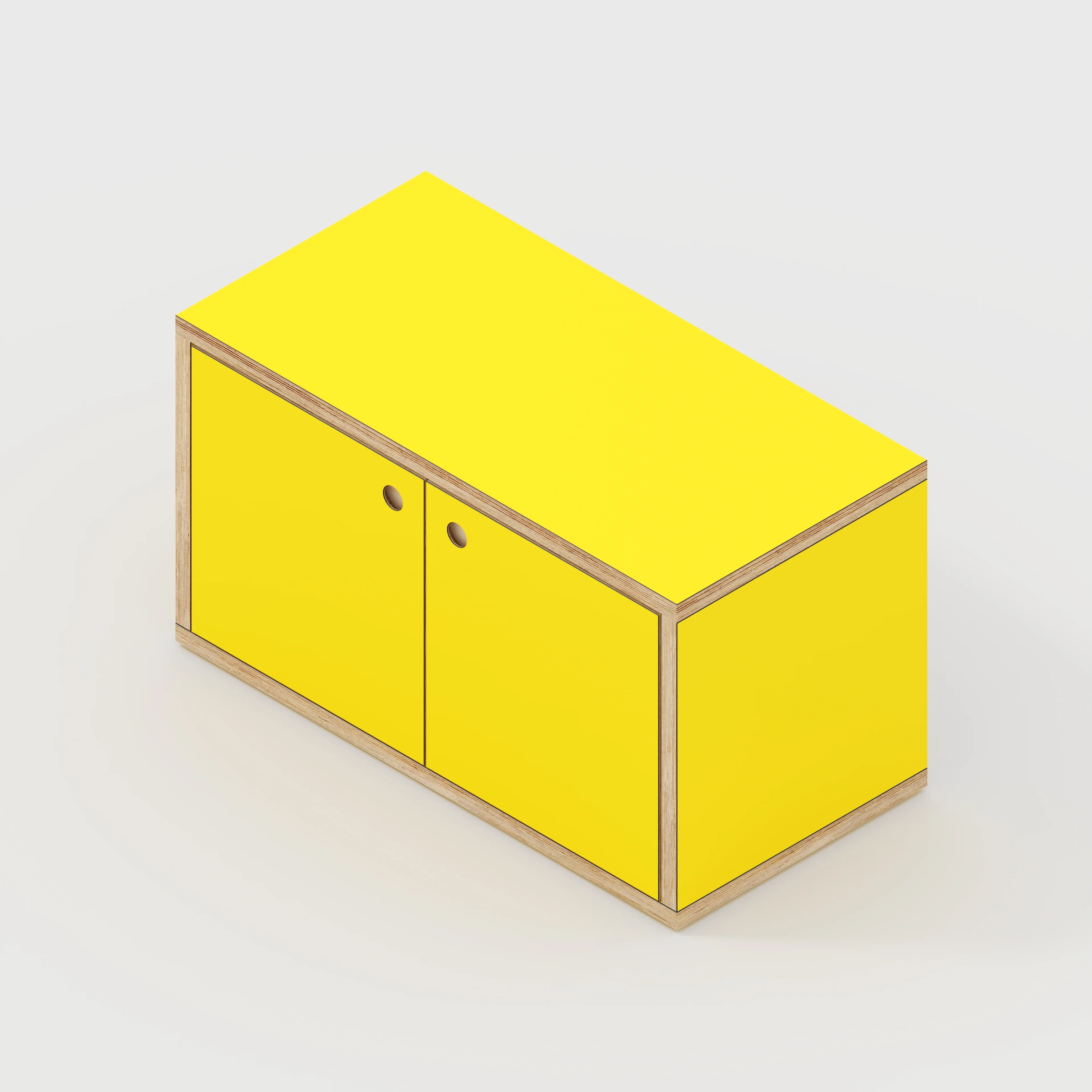 Plywood Storage with Doors - Formica Chrome Yellow - 800(w) x 400(d) x 450(h) - Image 5