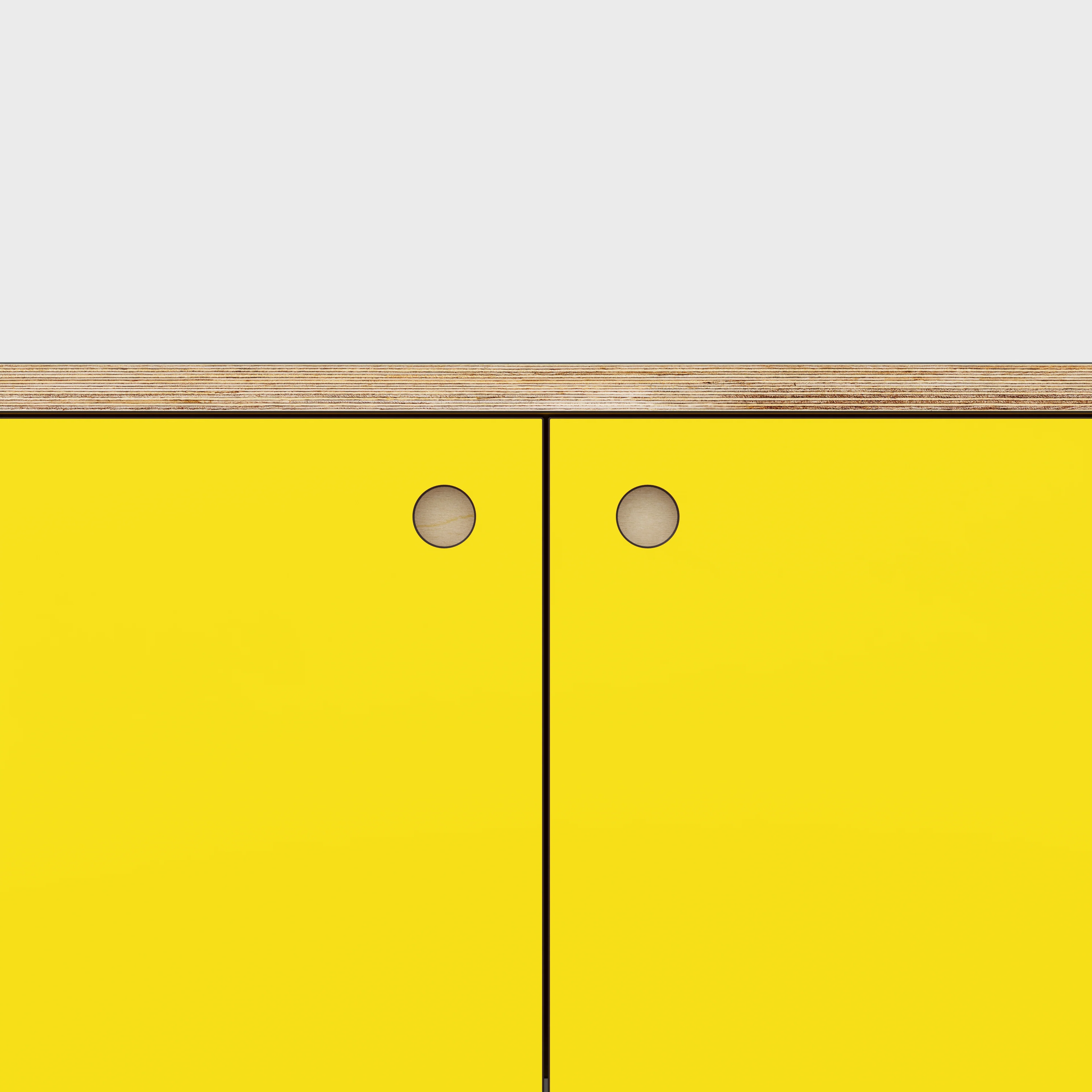 Plywood Storage with Doors - Formica Chrome Yellow - 800(w) x 600(d) x 750(h) - Image 3