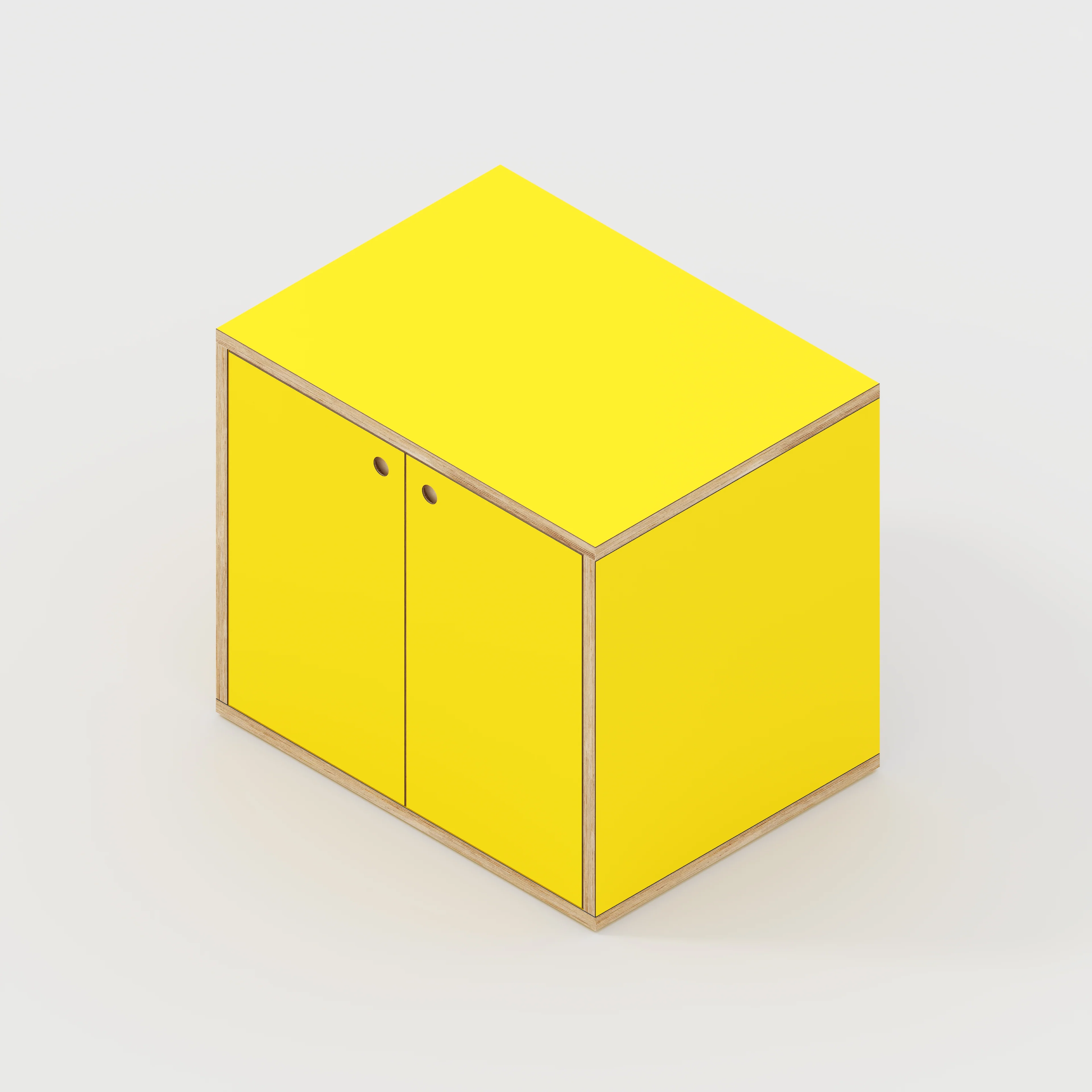 Plywood Storage with Doors - Formica Chrome Yellow - 800(w) x 600(d) x 750(h) - Image 4