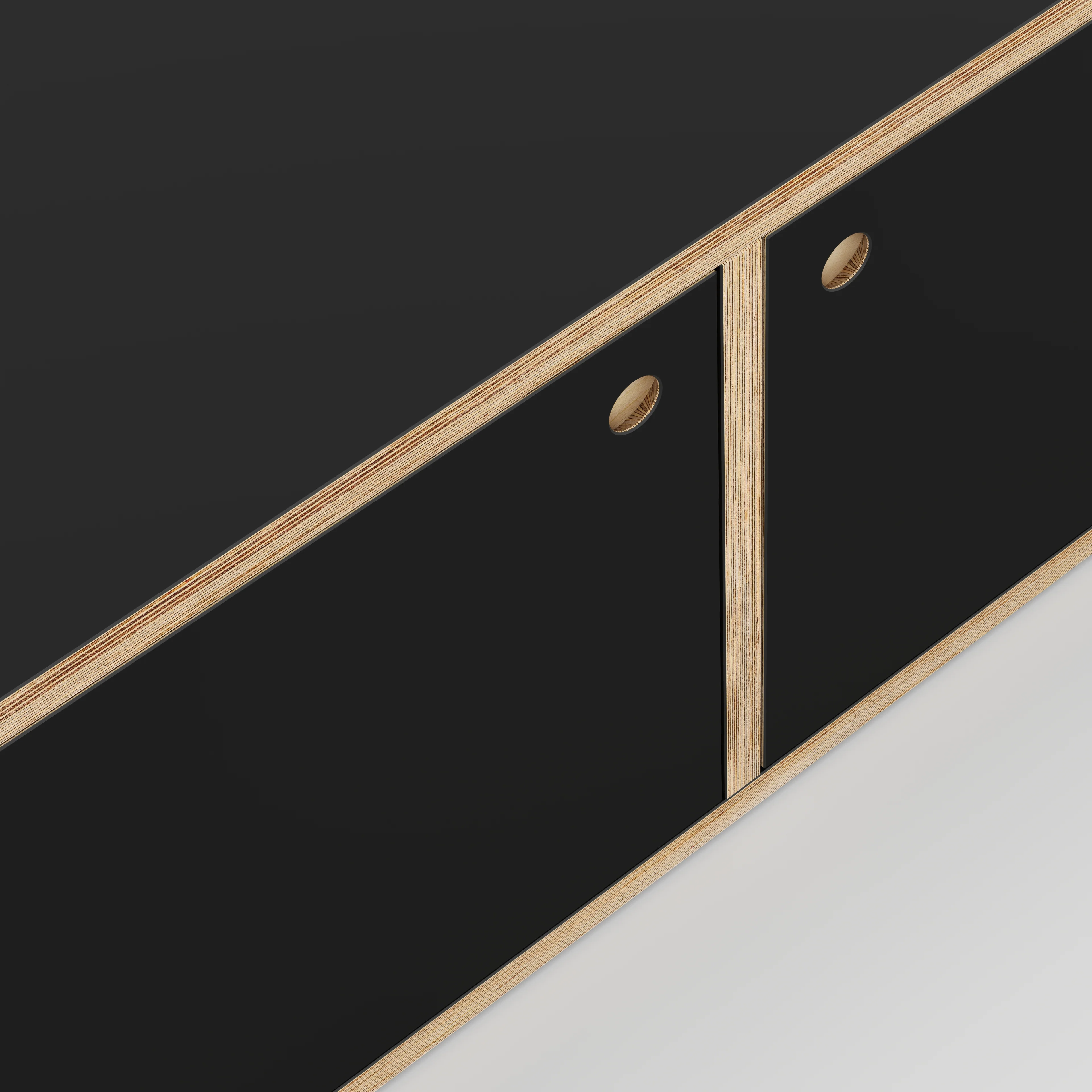 Plywood Storage with Doors - Formica Diamond Black - 800(w) x 400(d) x 450(h) - Image 3