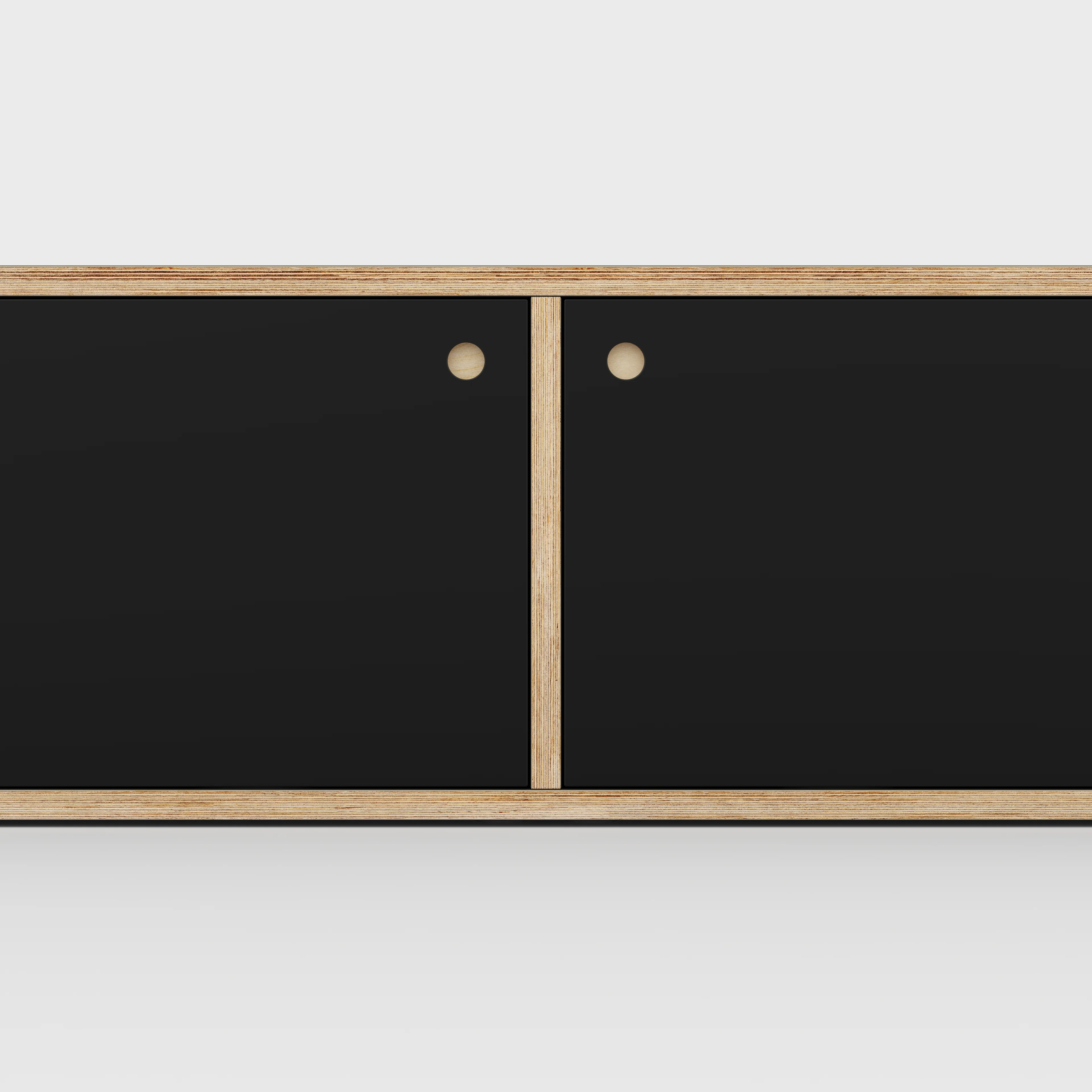 Plywood Storage with Doors - Formica Diamond Black - 800(w) x 400(d) x 450(h) - Image 4