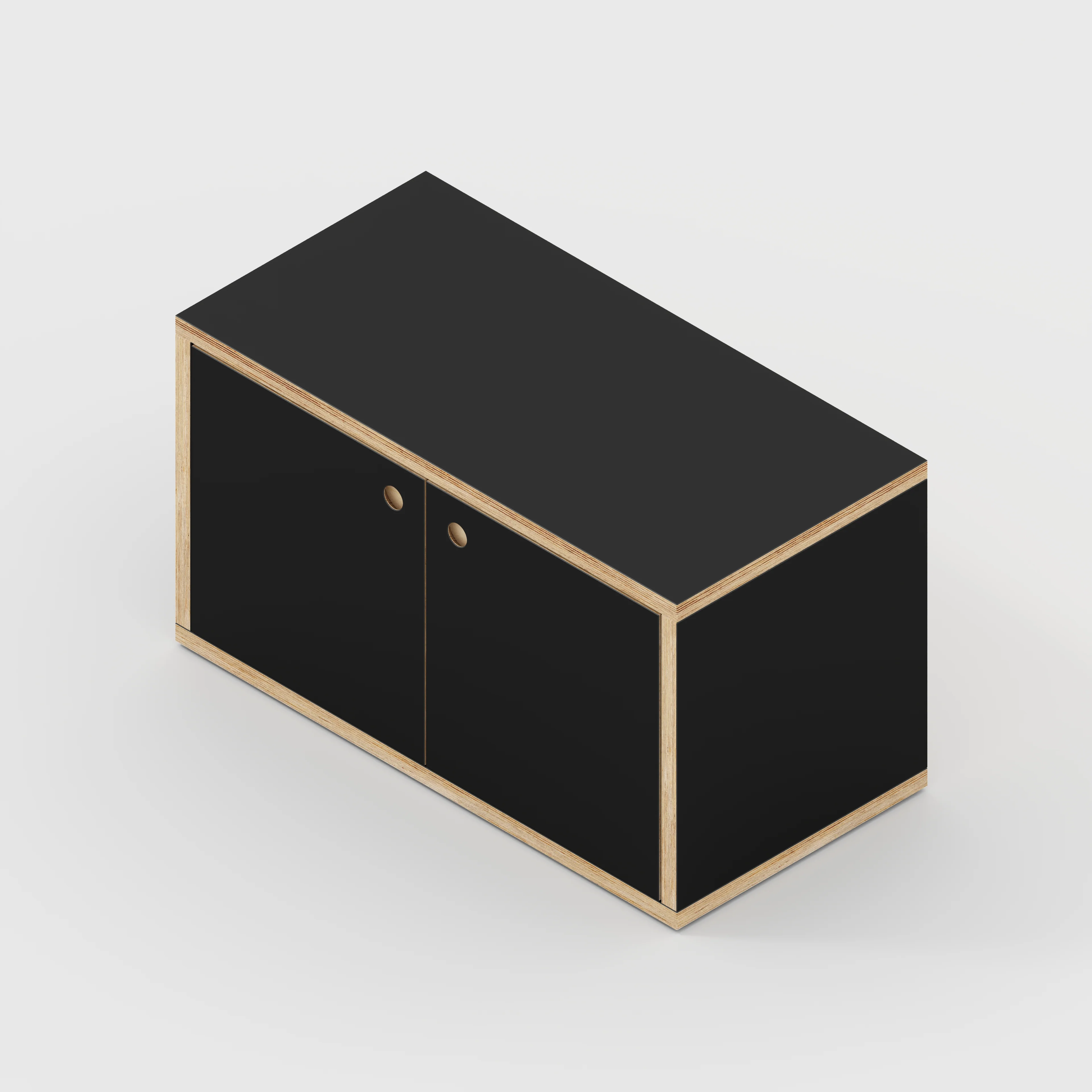Plywood Storage with Doors - Formica Diamond Black - 800(w) x 400(d) x 450(h) - Image 5