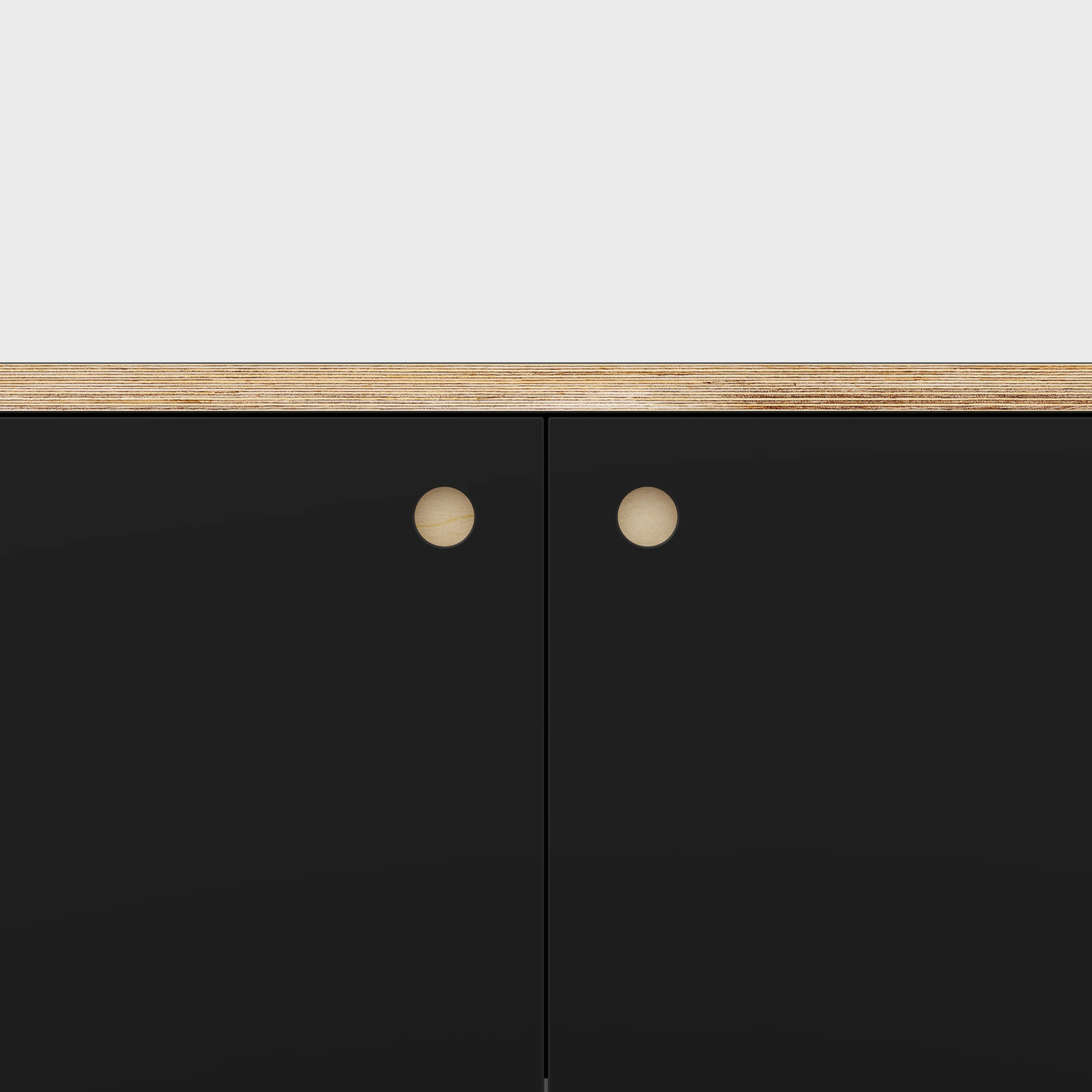 Plywood Storage with Doors - Formica Diamond Black - 800(w) x 600(d) x 750(h) - Image 3