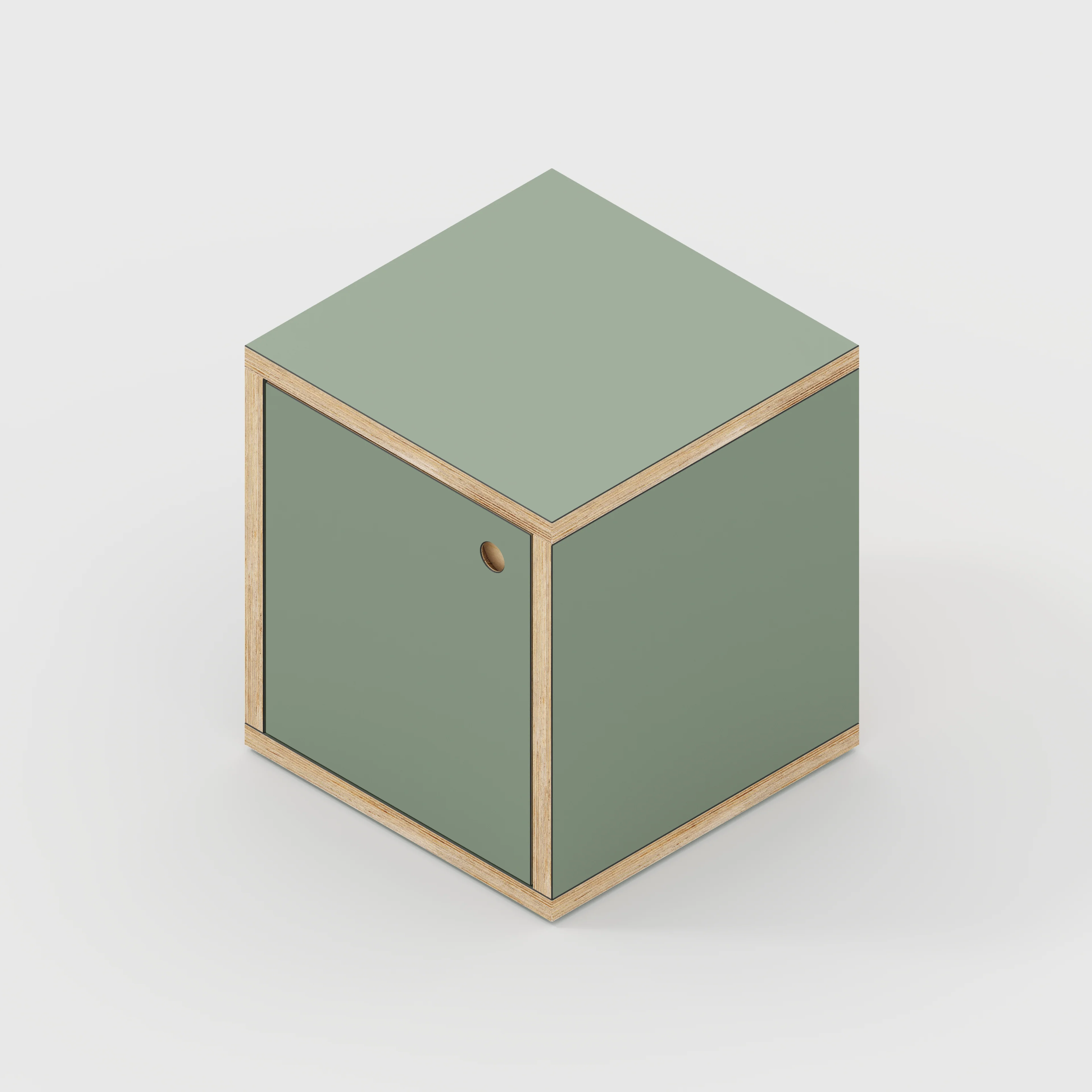 Plywood Storage with Doors - Formica Green Slate - 400(w) x 400(d) x 450(h) - Image 4