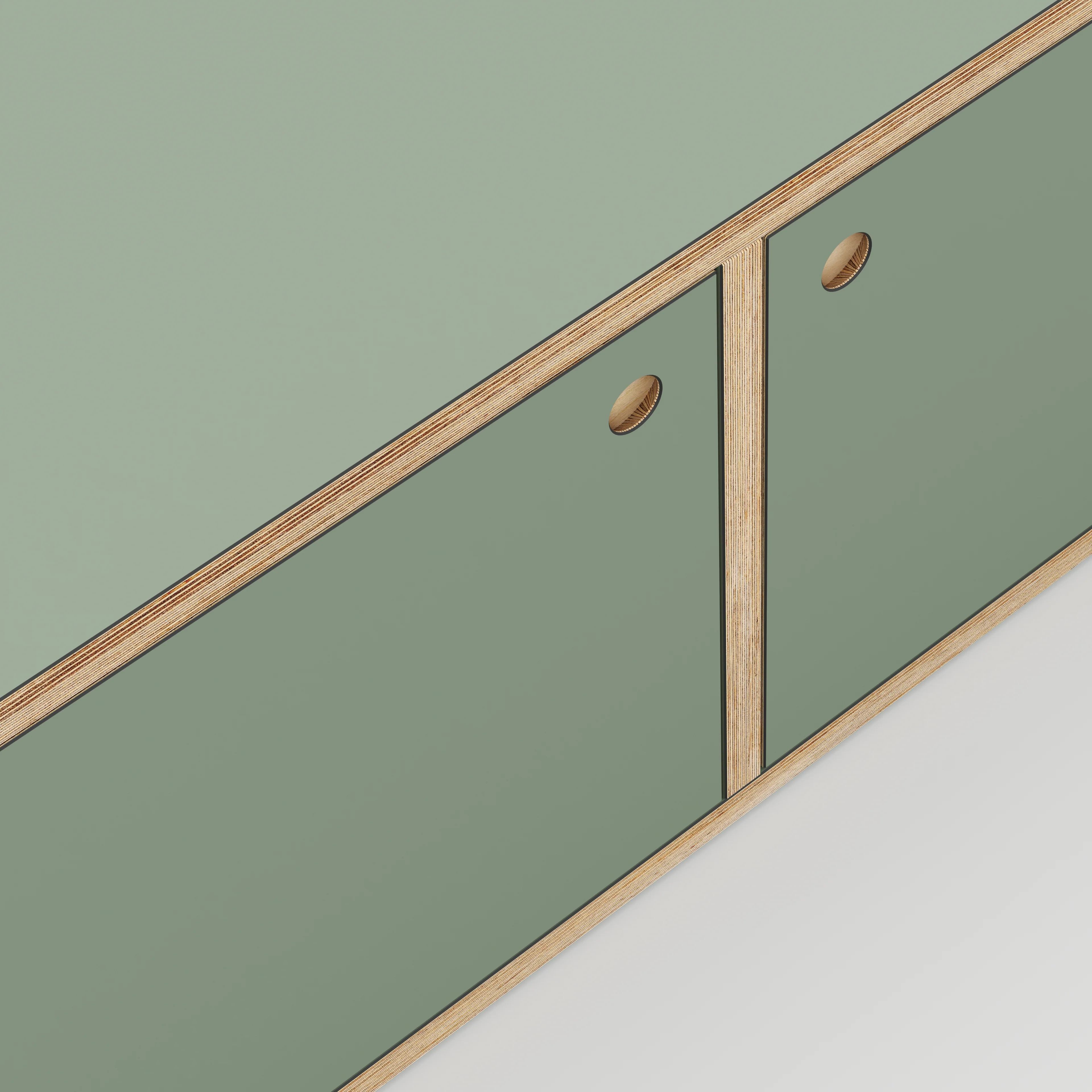 Plywood Storage with Doors - Formica Green Slate - 800(w) x 400(d) x 450(h) - Image 3