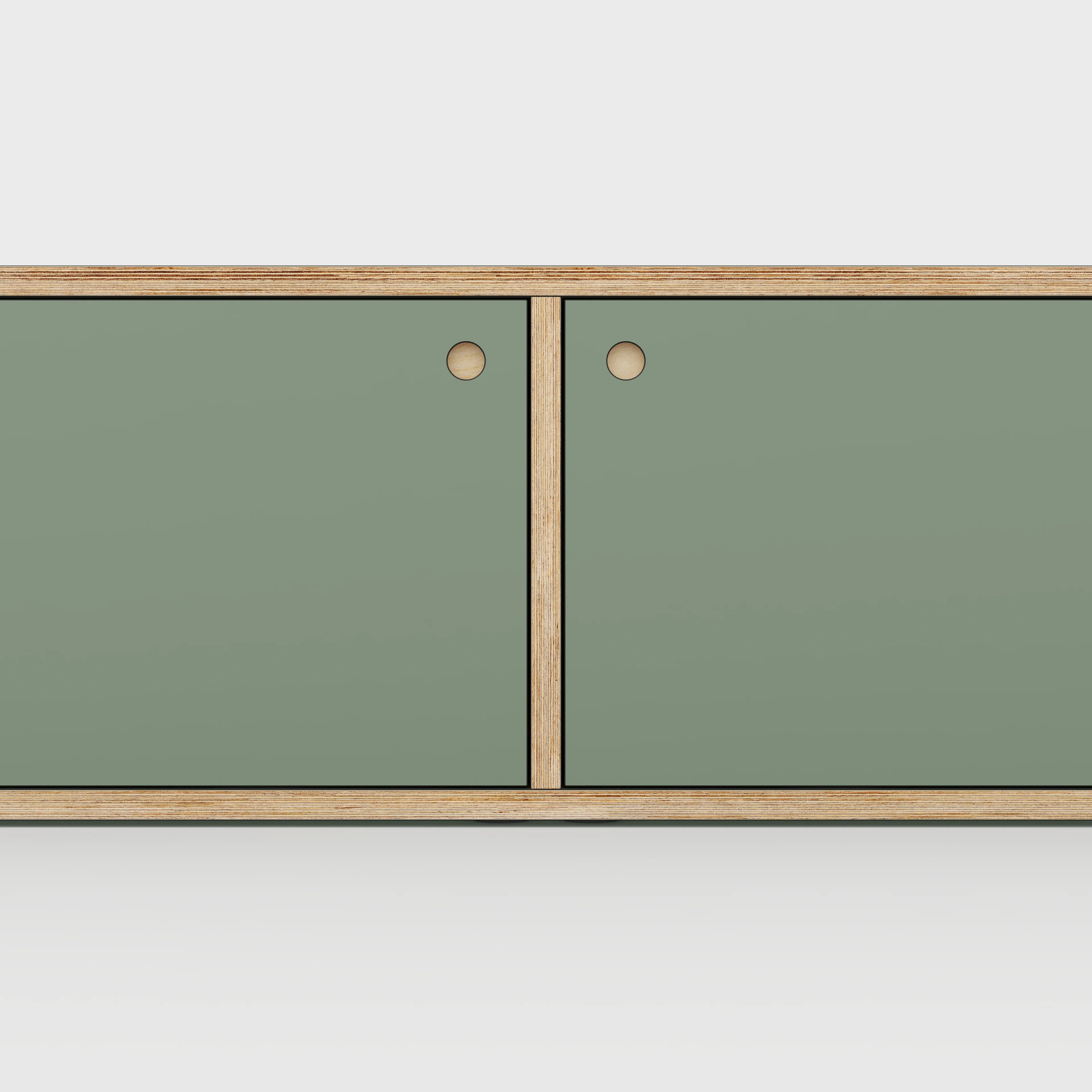 Plywood Storage with Doors - Formica Green Slate - 800(w) x 400(d) x 450(h) - Image 4