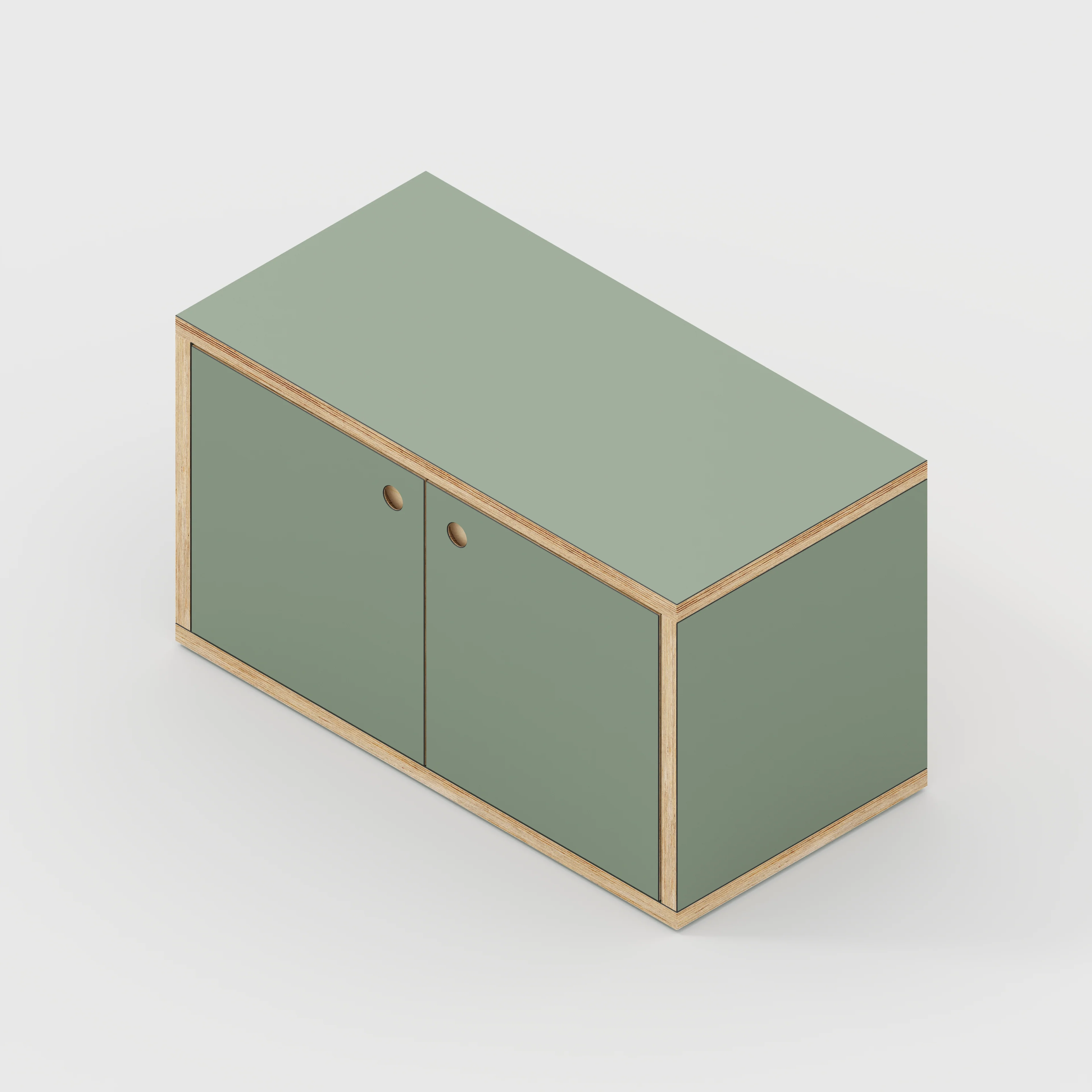 Plywood Storage with Doors - Formica Green Slate - 800(w) x 400(d) x 450(h) - Image 5