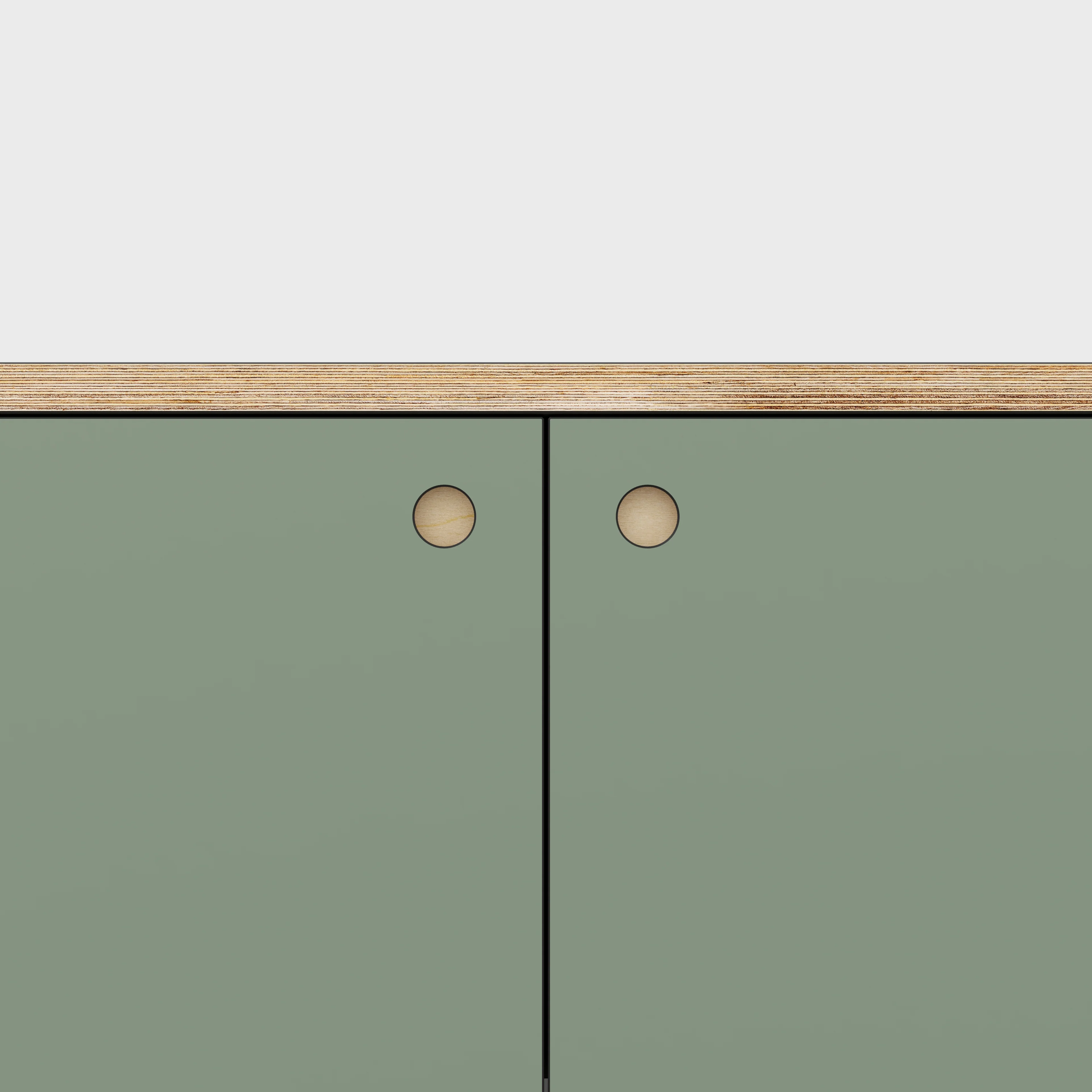 Plywood Storage with Doors - Formica Green Slate - 800(w) x 600(d) x 750(h) - Image 3