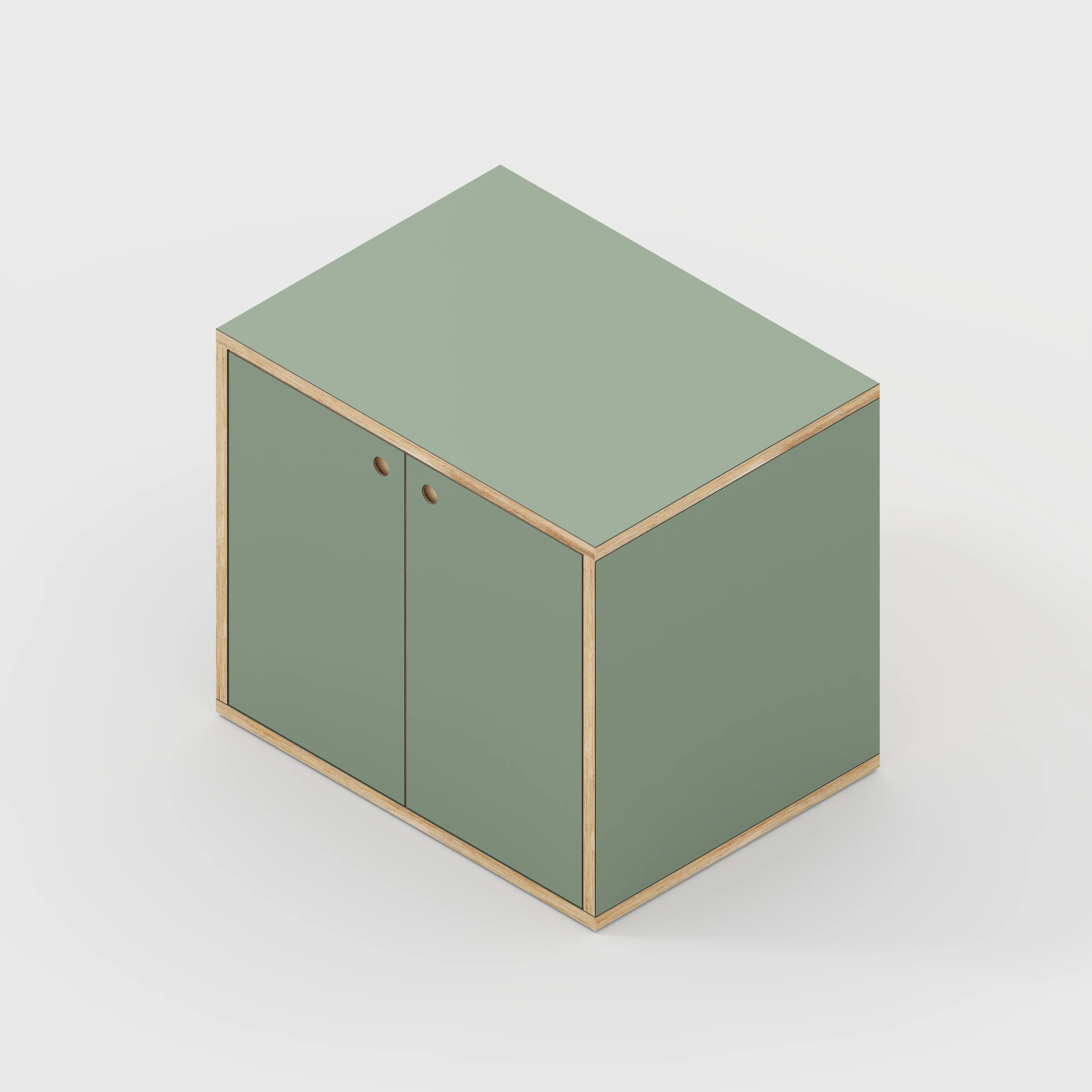 Plywood Storage with Doors - Formica Green Slate - 800(w) x 600(d) x 750(h) - Image 4