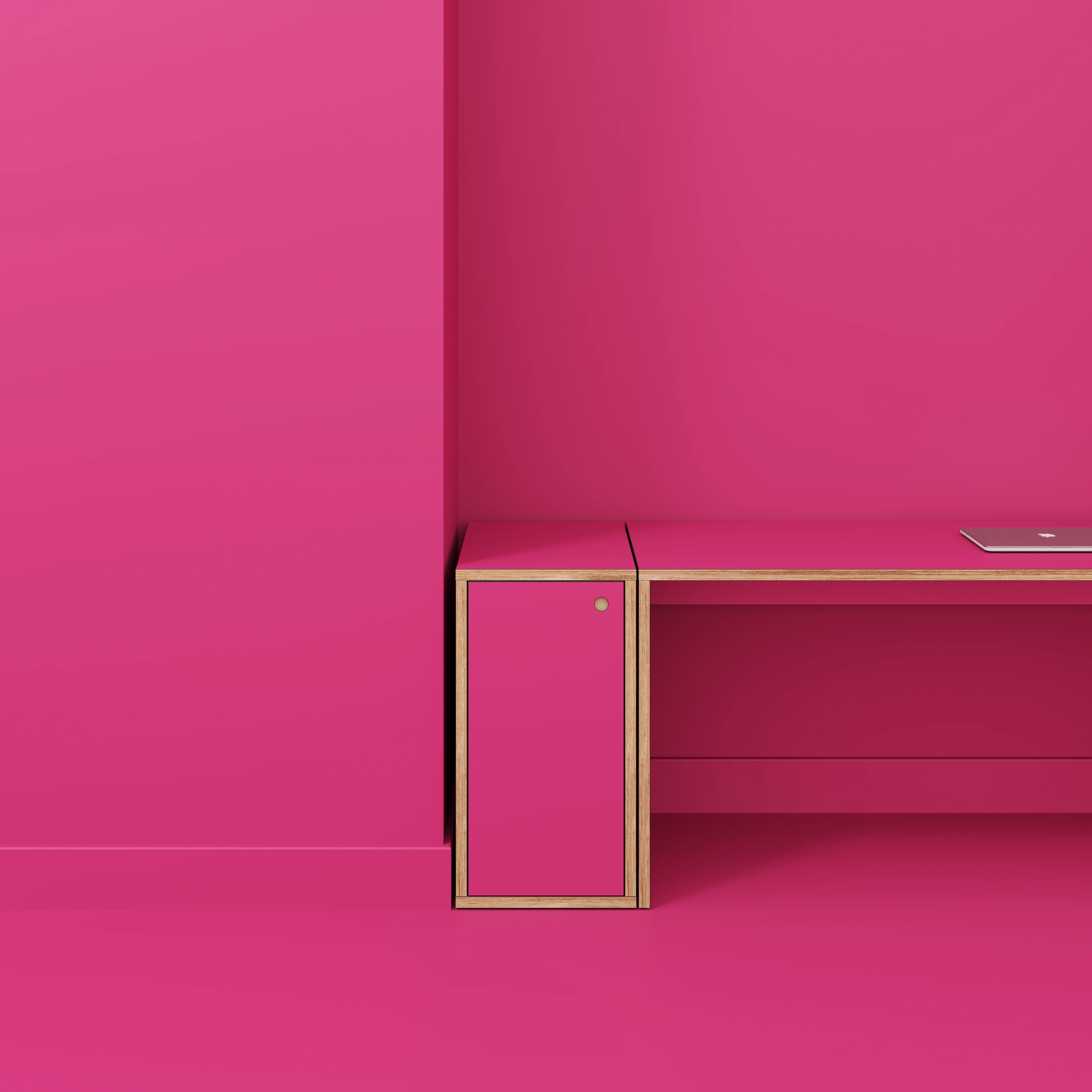 Plywood Storage with Doors - Formica Juicy Pink - 400(w) x 600(d) x 750(h) - Image 2