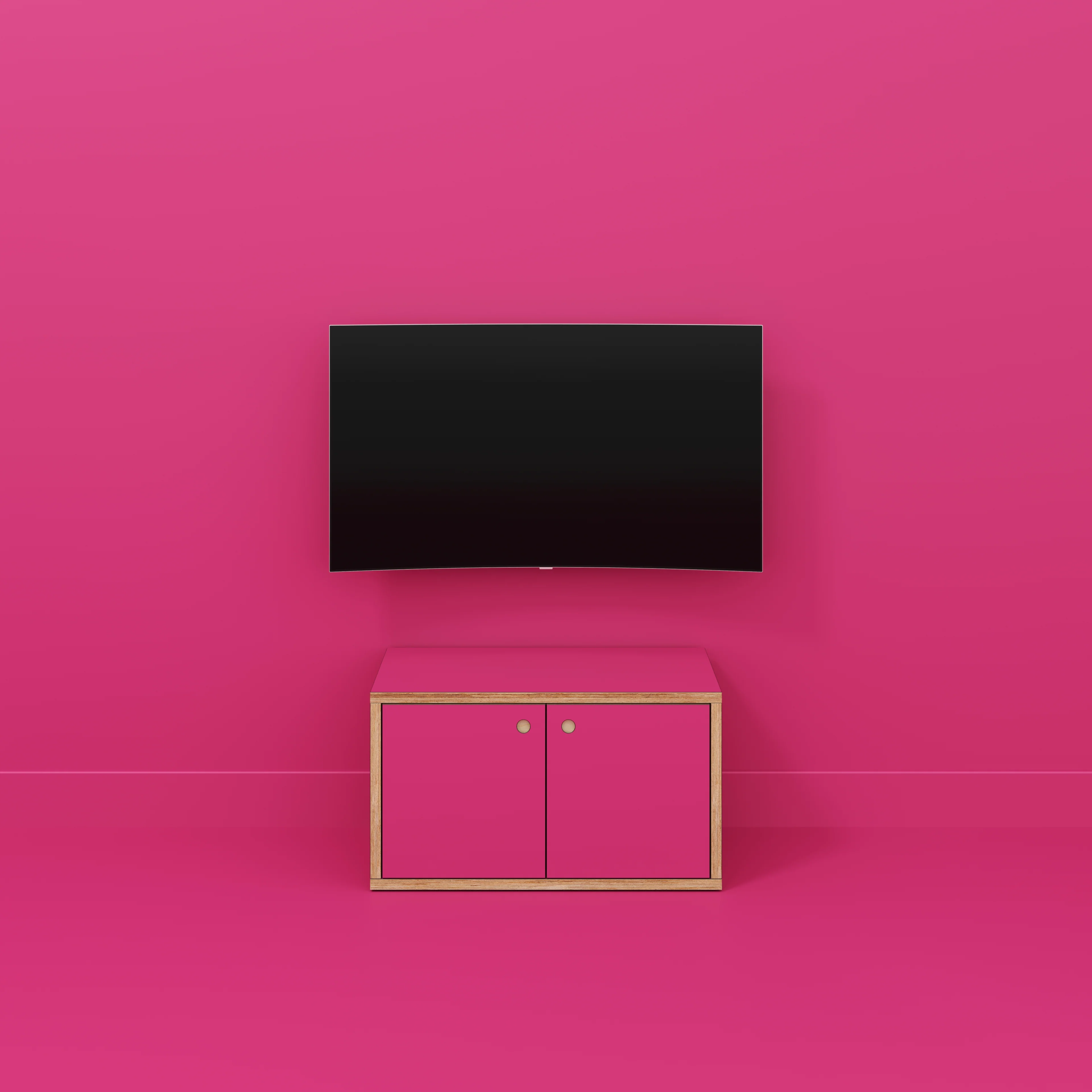Plywood Storage with Doors - Formica Juicy Pink - 800(w) x 400(d) x 450(h) - Image 2