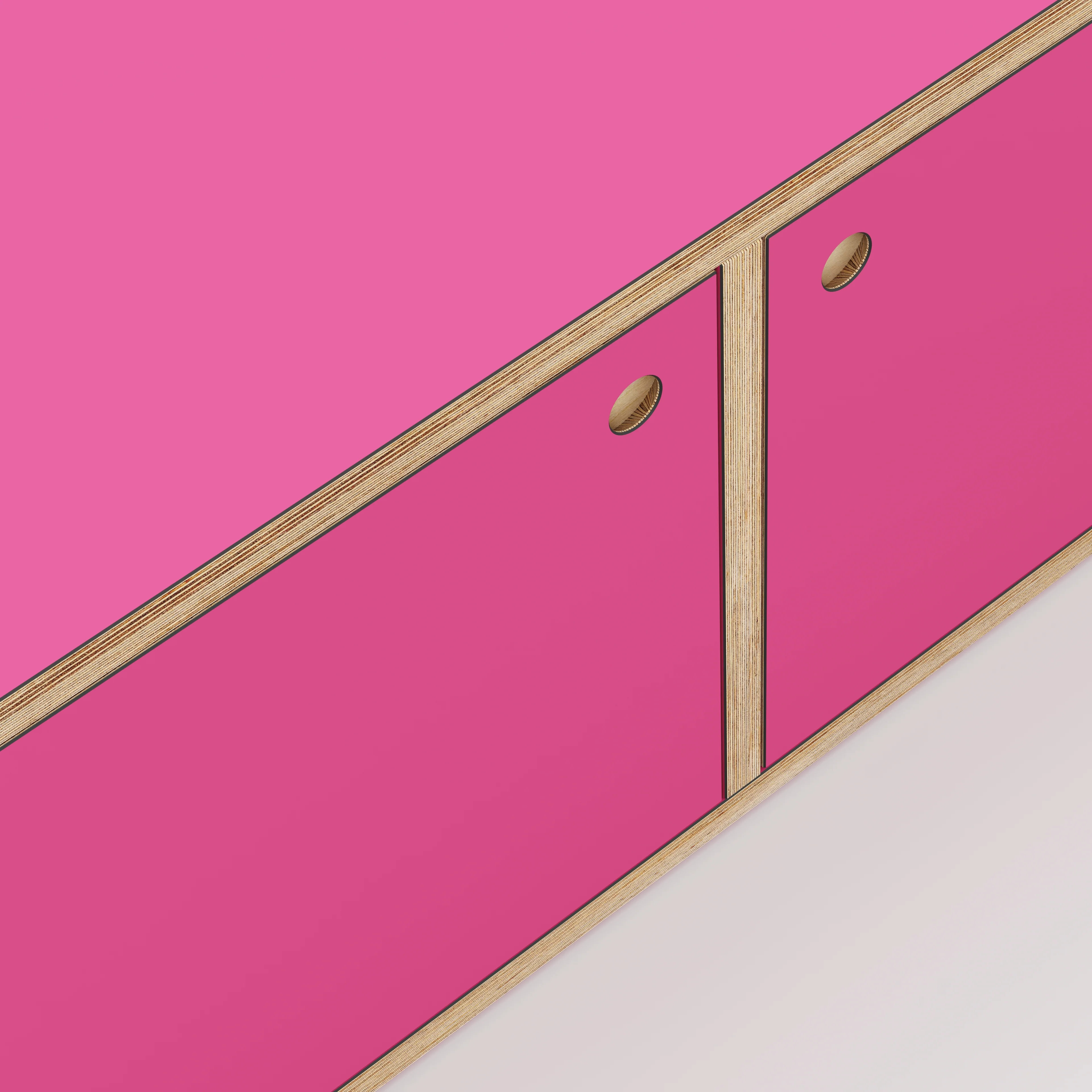 Plywood Storage with Doors - Formica Juicy Pink - 800(w) x 400(d) x 450(h) - Image 3