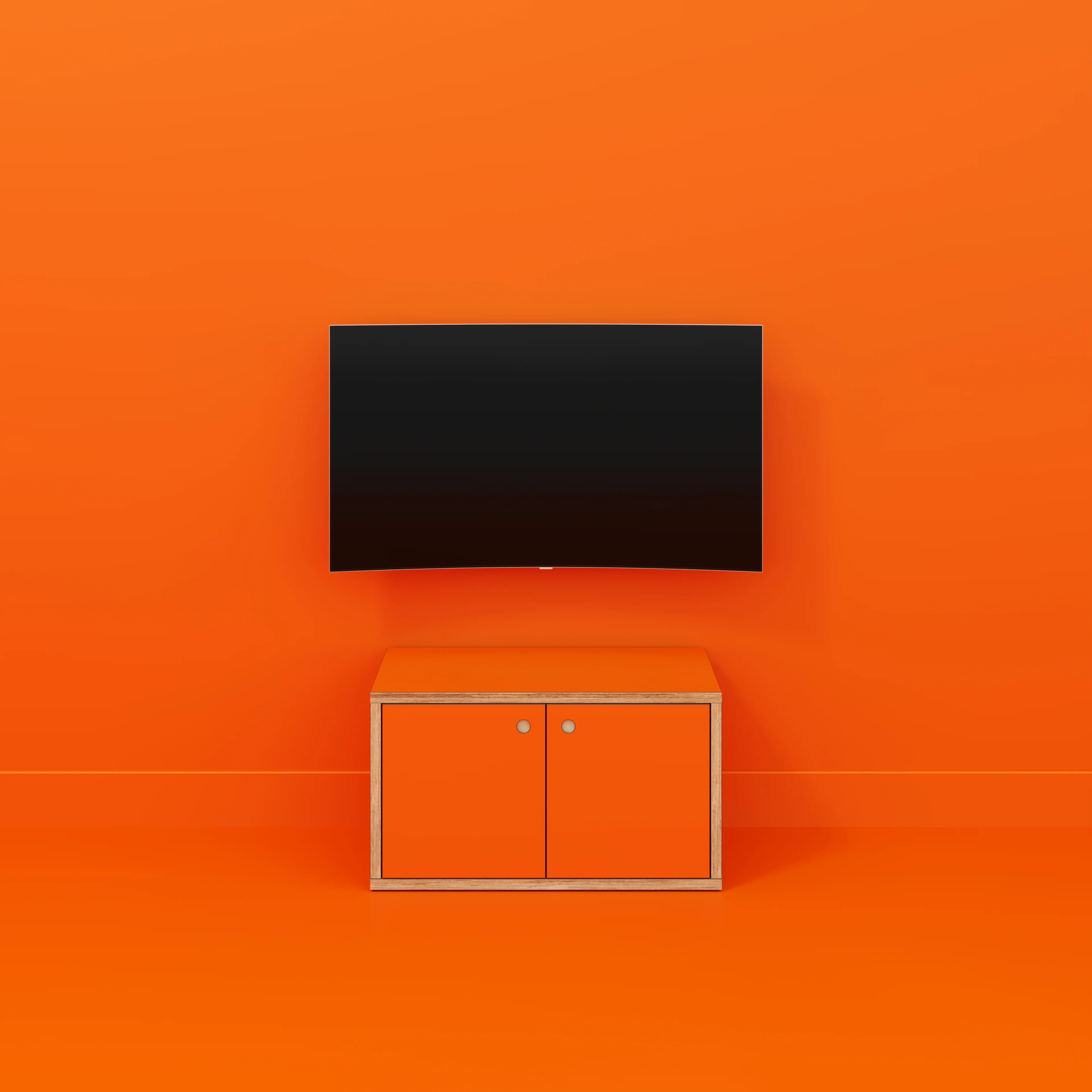 Plywood Storage with Doors - Formica Levante Orange - 800(w) x 400(d) x 450(h) - Image 2