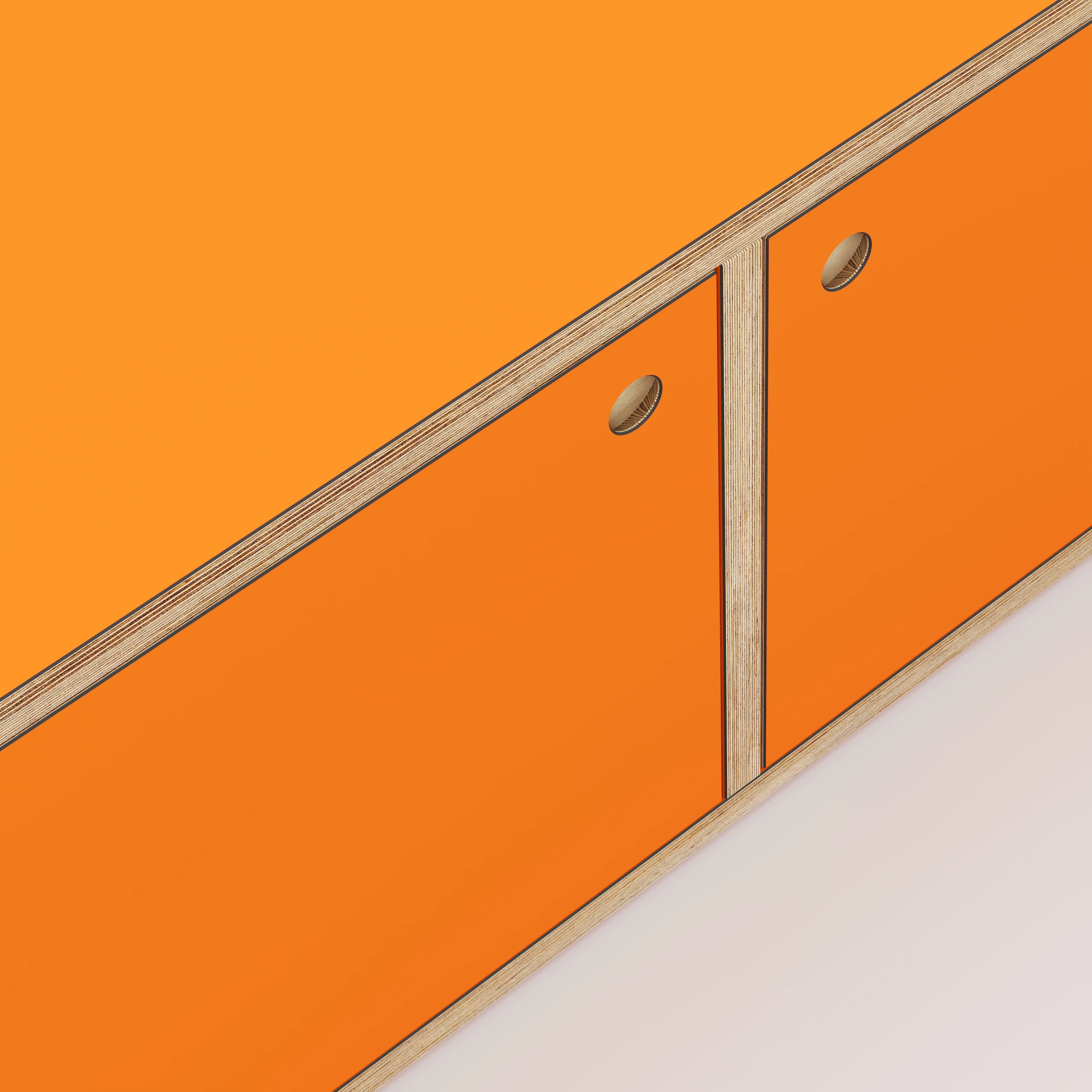 Plywood Storage with Doors - Formica Levante Orange - 800(w) x 400(d) x 450(h) - Image 3
