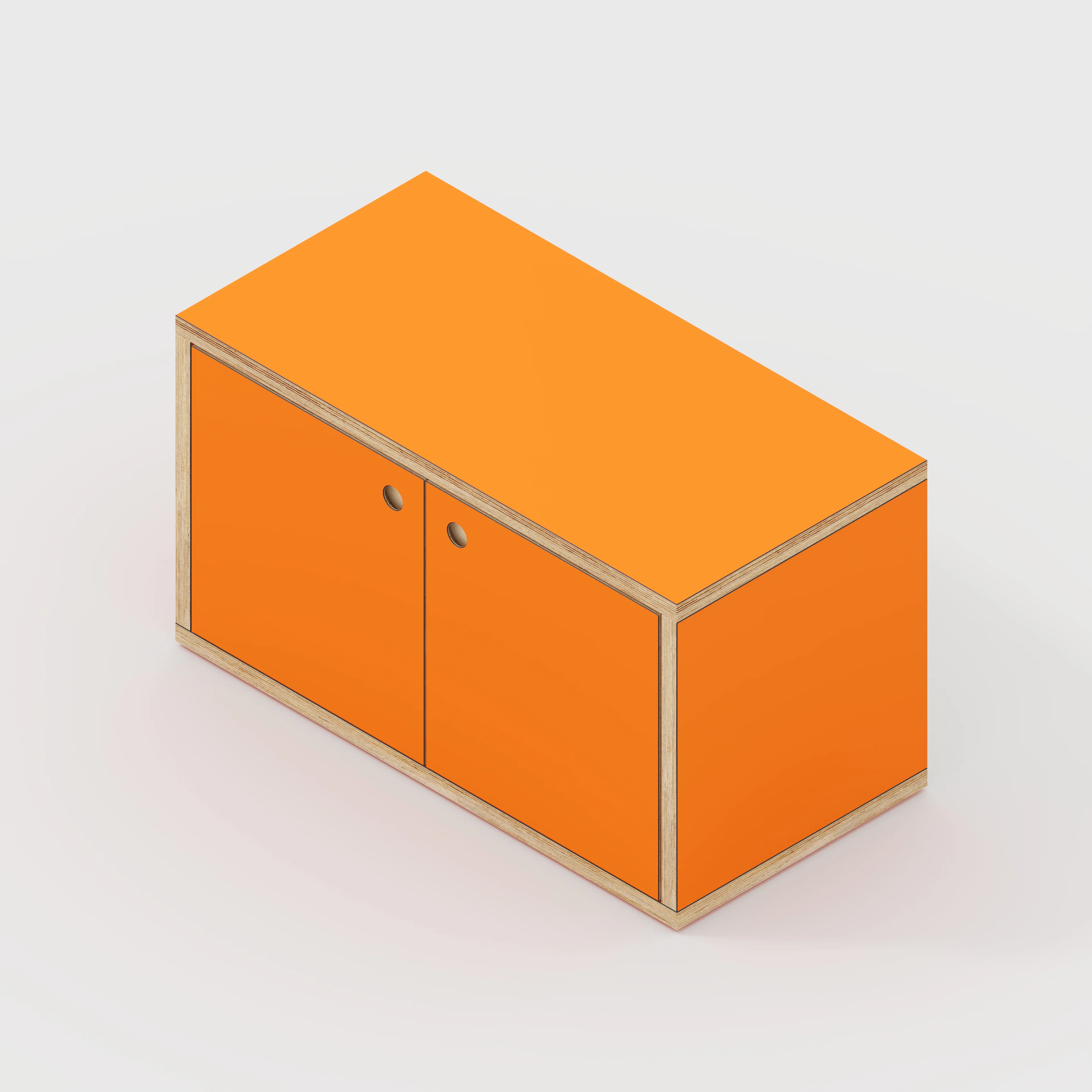 Plywood Storage with Doors - Formica Levante Orange - 800(w) x 400(d) x 450(h) - Image 5