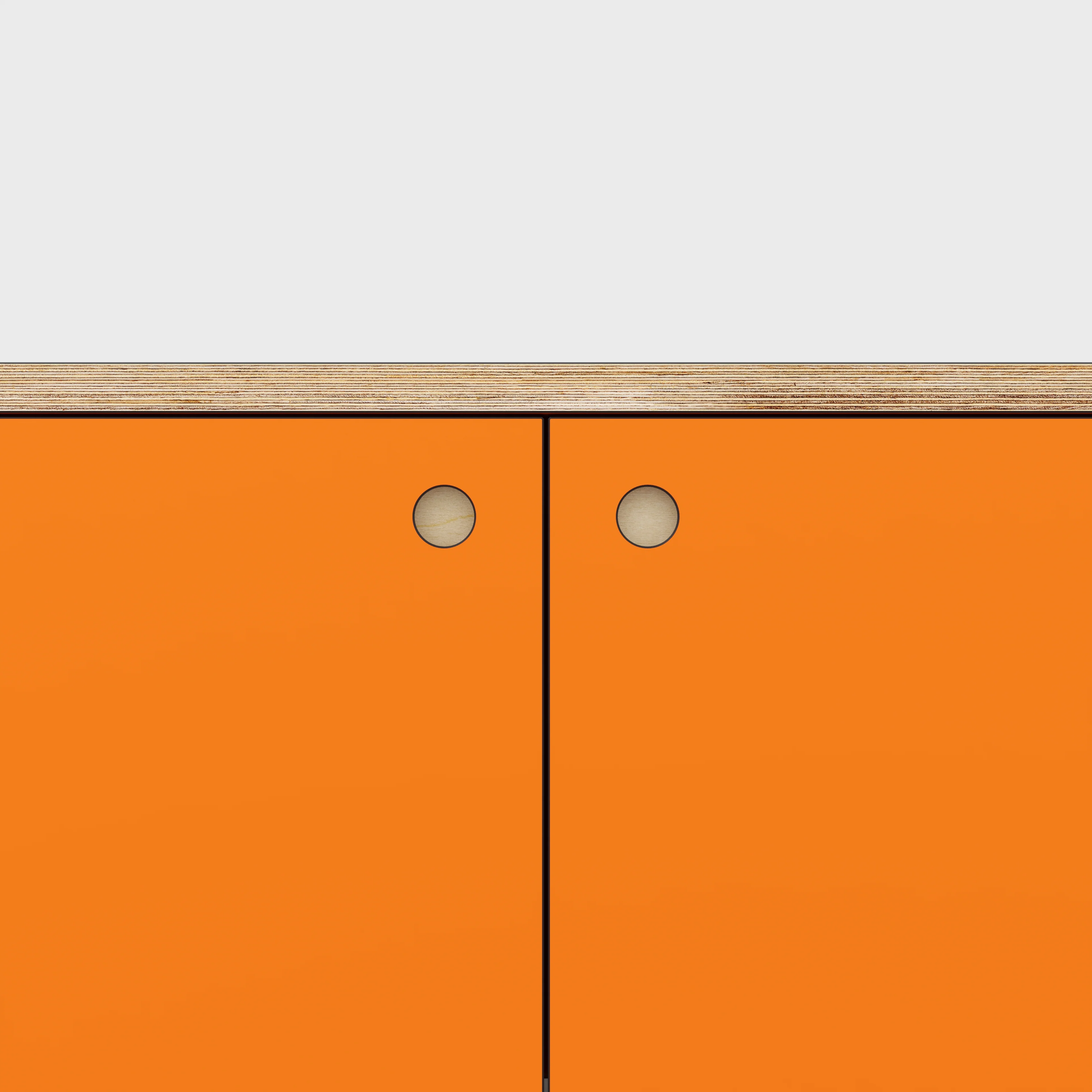 Plywood Storage with Doors - Formica Levante Orange - 800(w) x 600(d) x 750(h) - Image 3