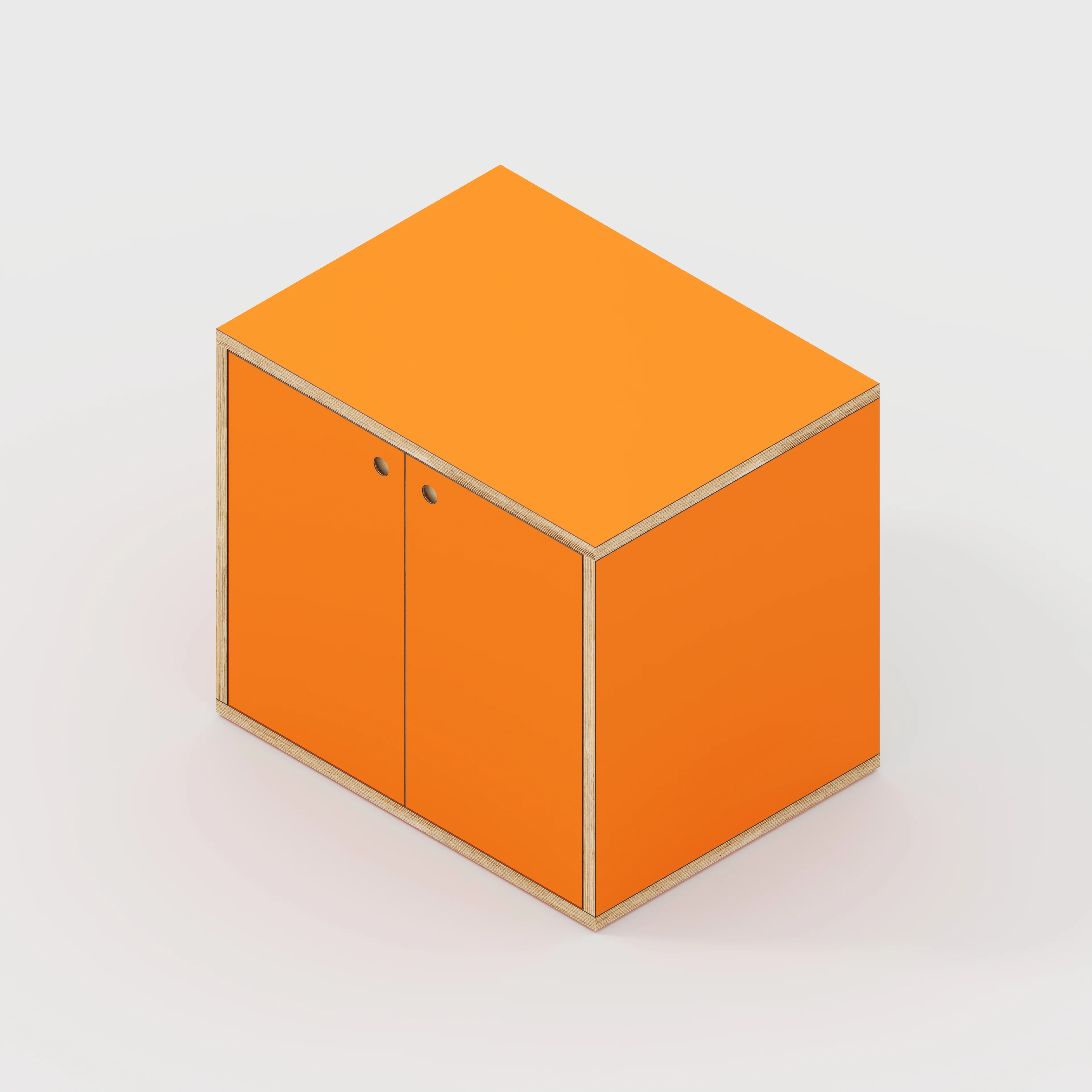 Plywood Storage with Doors - Formica Levante Orange - 800(w) x 600(d) x 750(h) - Image 4