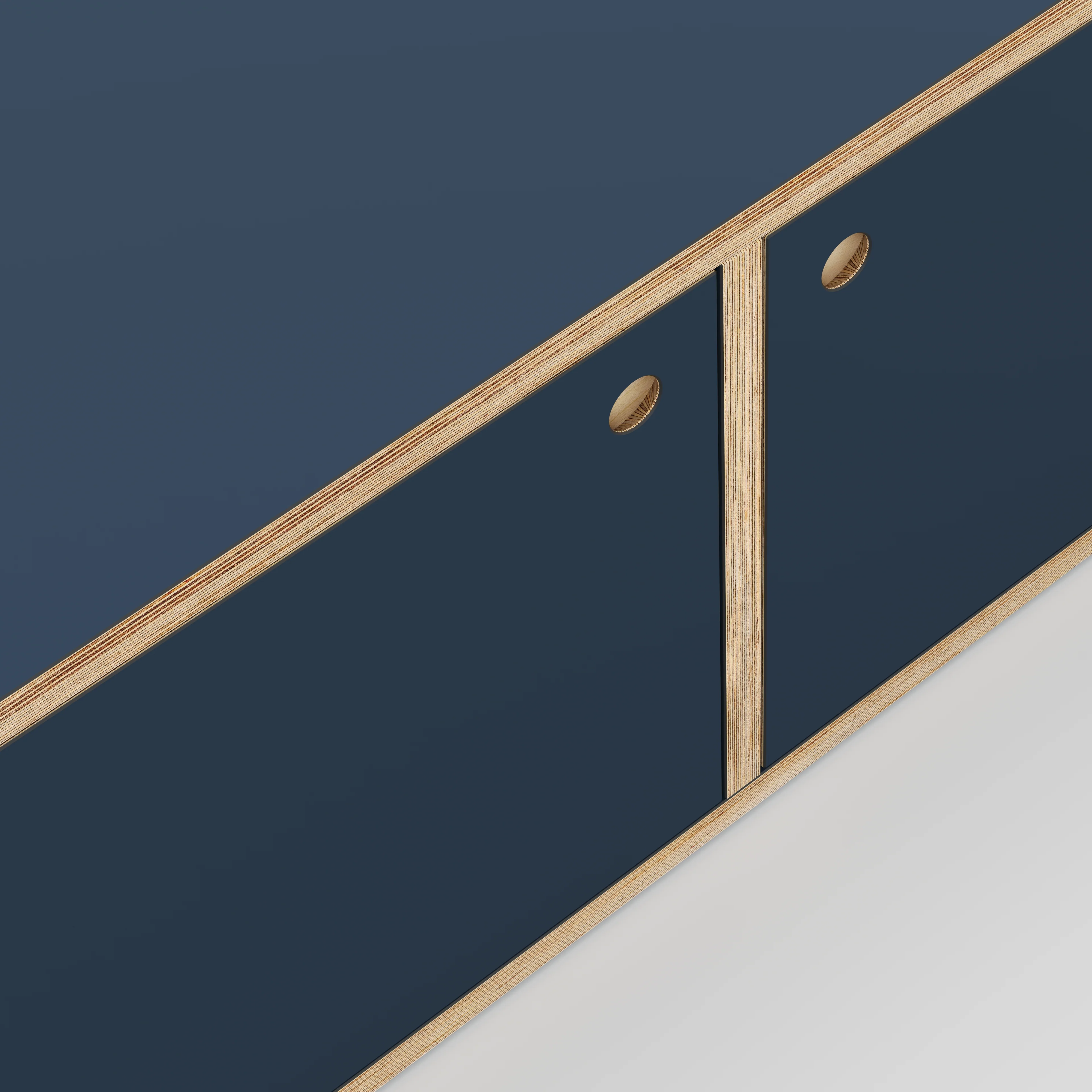 Plywood Storage with Doors - Formica Night Sea Blue - 800(w) x 400(d) x 450(h) - Image 3