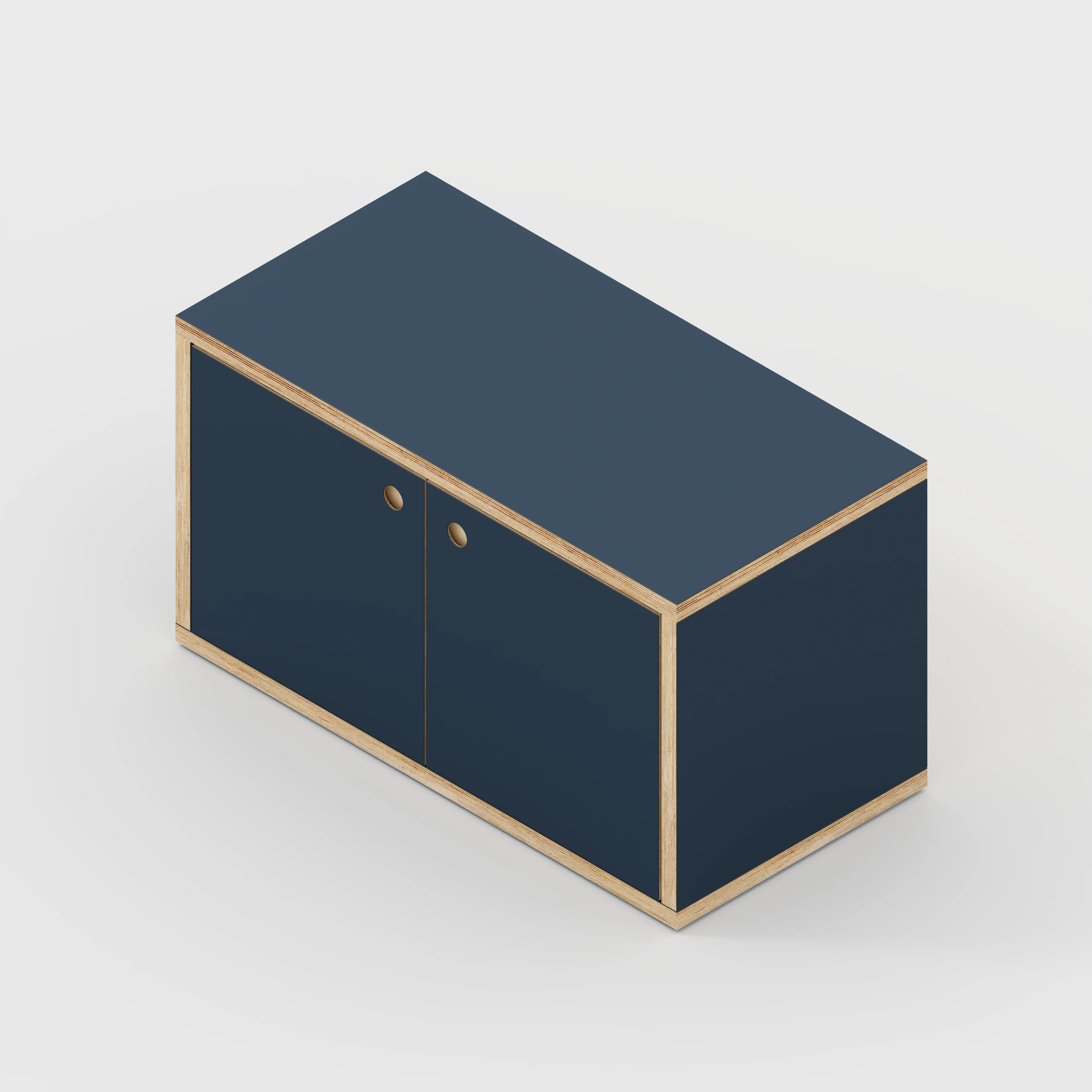 Plywood Storage with Doors - Formica Night Sea Blue - 800(w) x 400(d) x 450(h) - Image 5