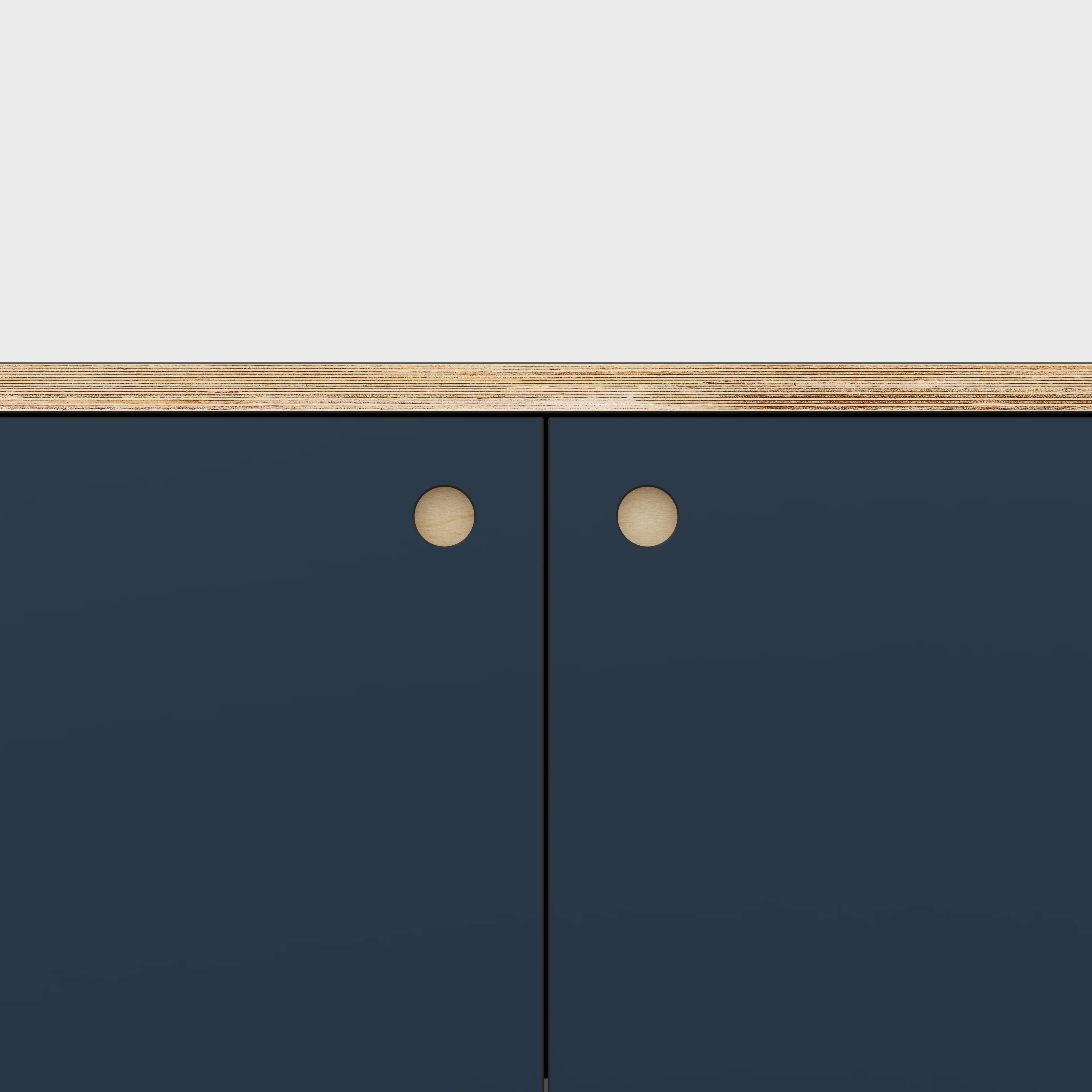 Plywood Storage with Doors - Formica Night Sea Blue - 800(w) x 600(d) x 750(h) - Image 3