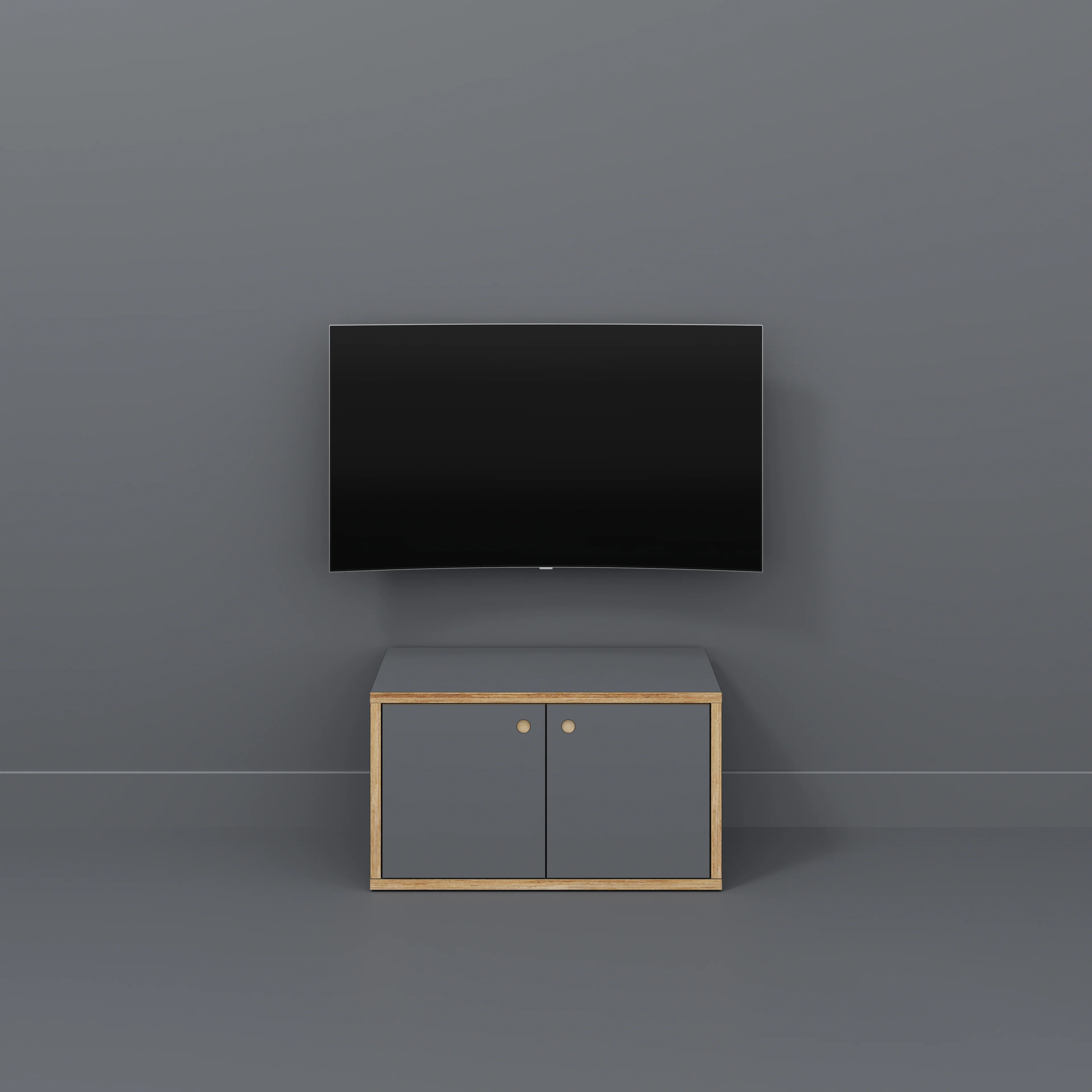 Plywood Storage with Doors - Formica Tornado Grey - 800(w) x 400(d) x 450(h) - Image 2