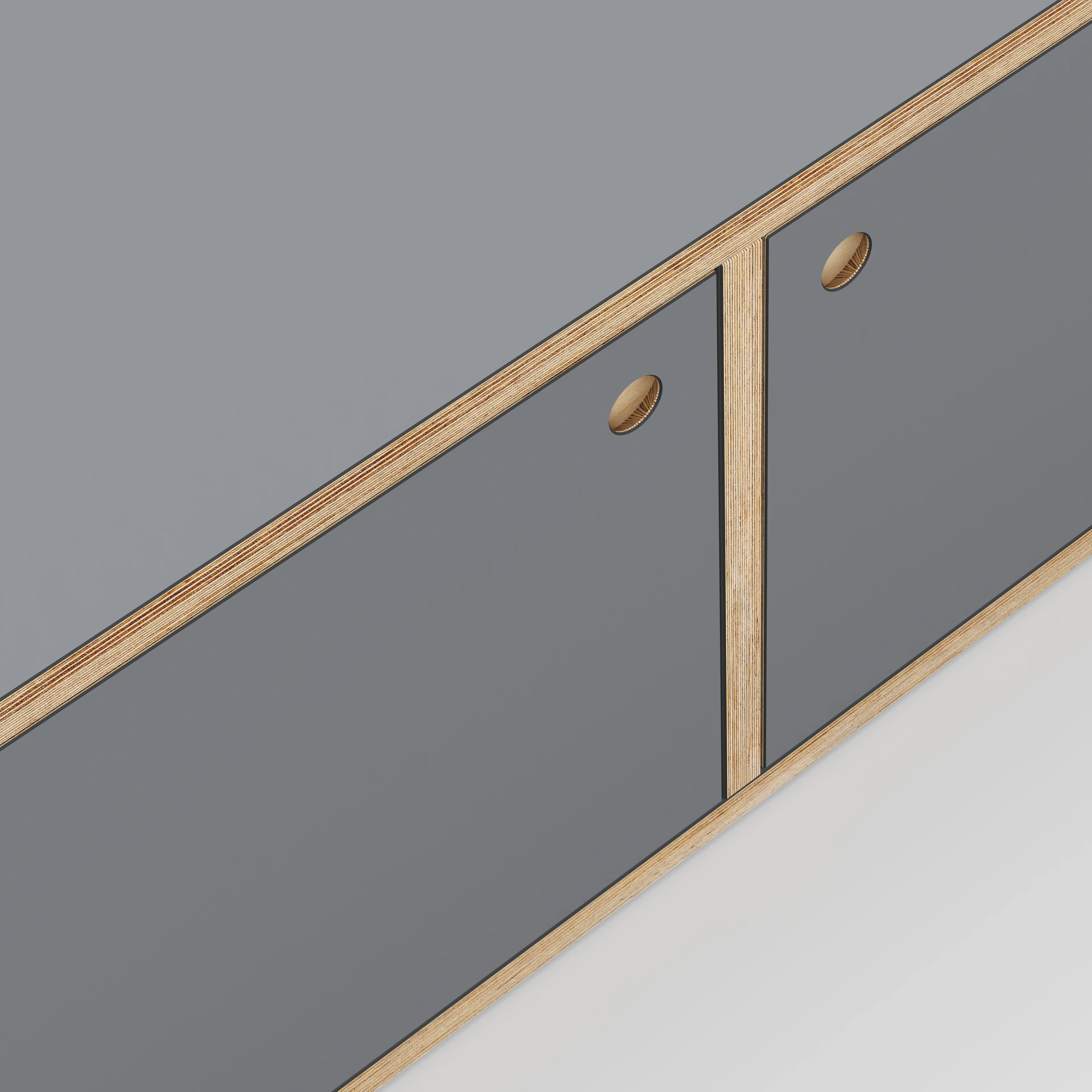 Plywood Storage with Doors - Formica Tornado Grey - 800(w) x 400(d) x 450(h) - Image 3