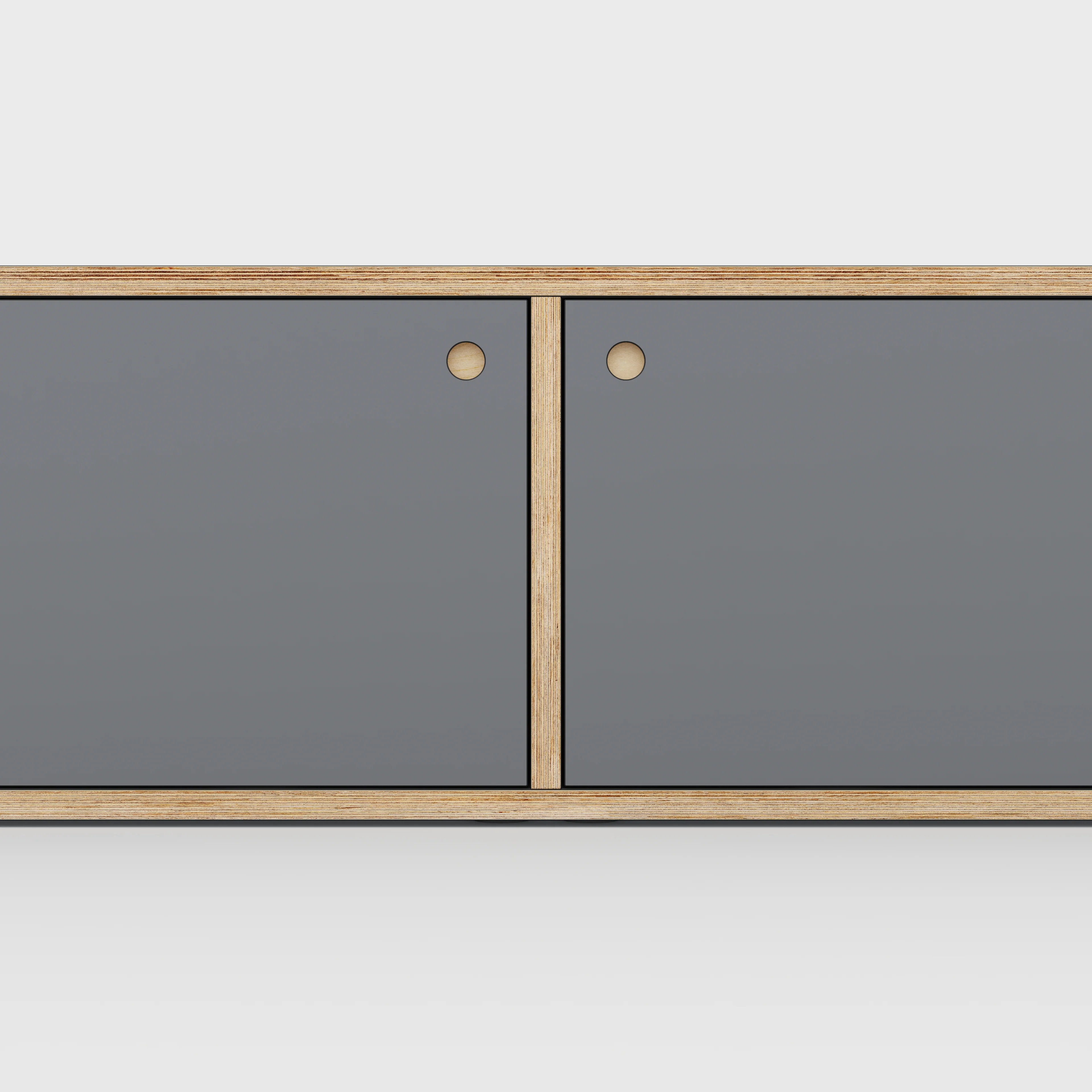 Plywood Storage with Doors - Formica Tornado Grey - 800(w) x 400(d) x 450(h) - Image 4