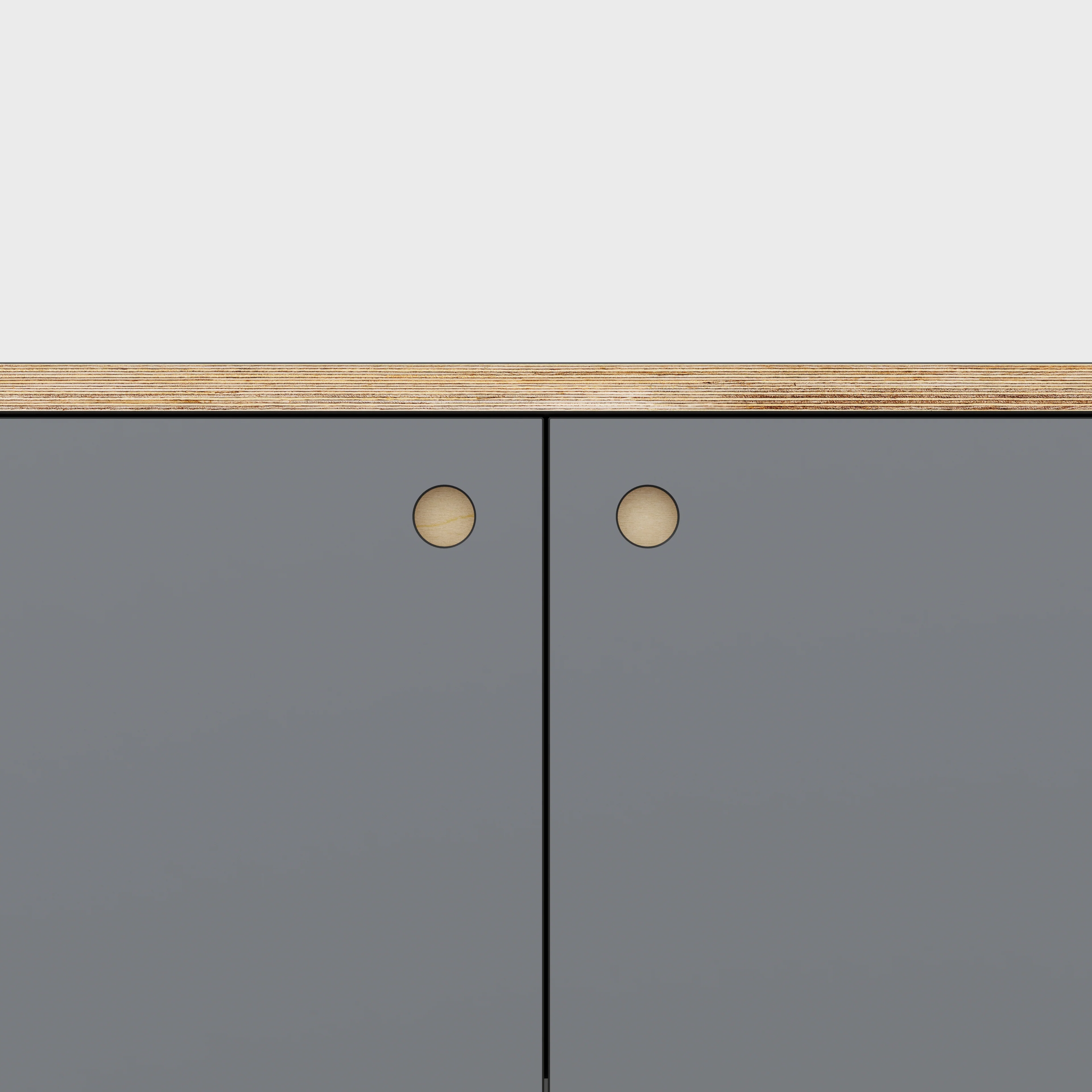 Plywood Storage with Doors - Formica Tornado Grey - 800(w) x 600(d) x 750(h) - Image 3