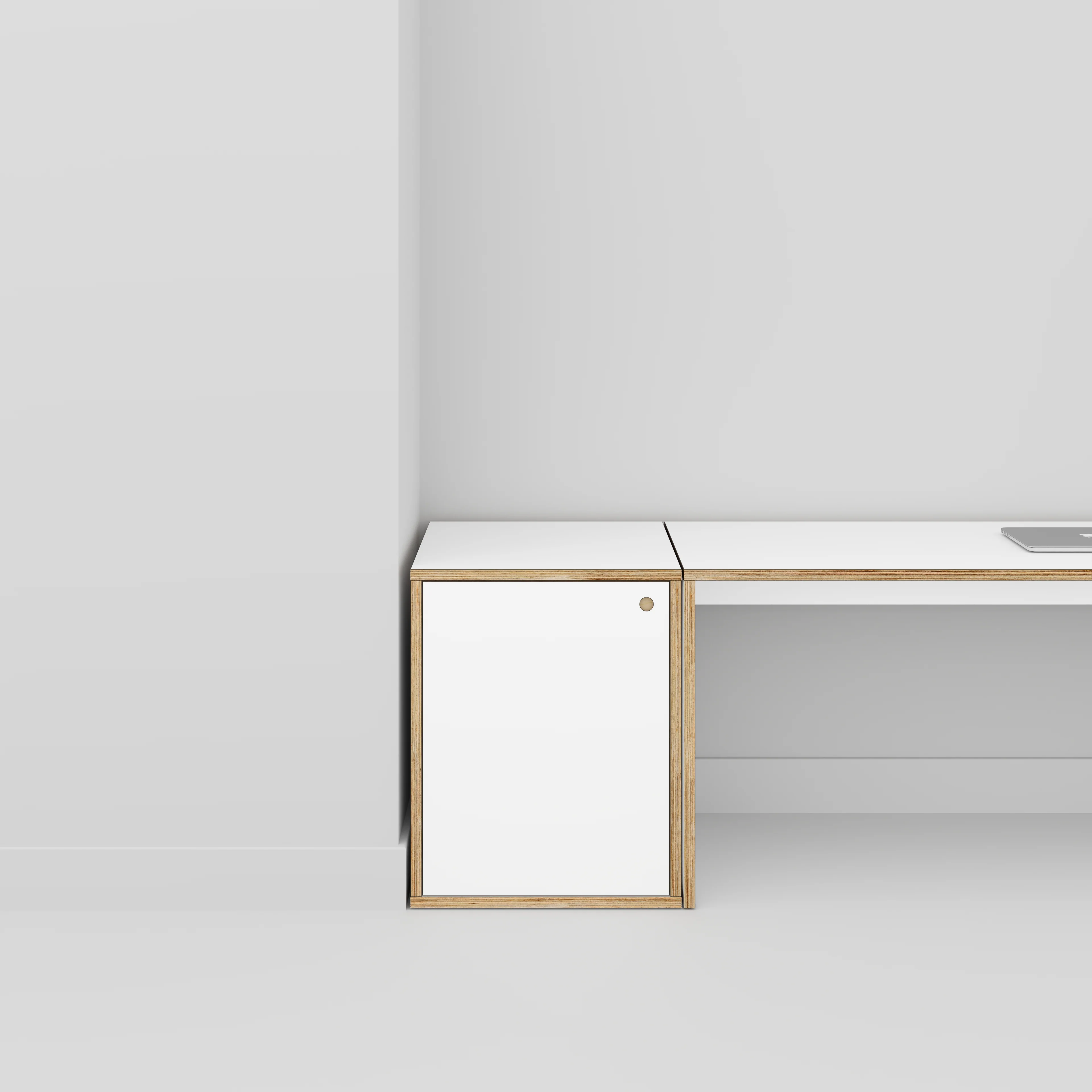 Plywood Storage with Doors - Formica White - 600(w) x 600(d) x 750(h) - Image 2