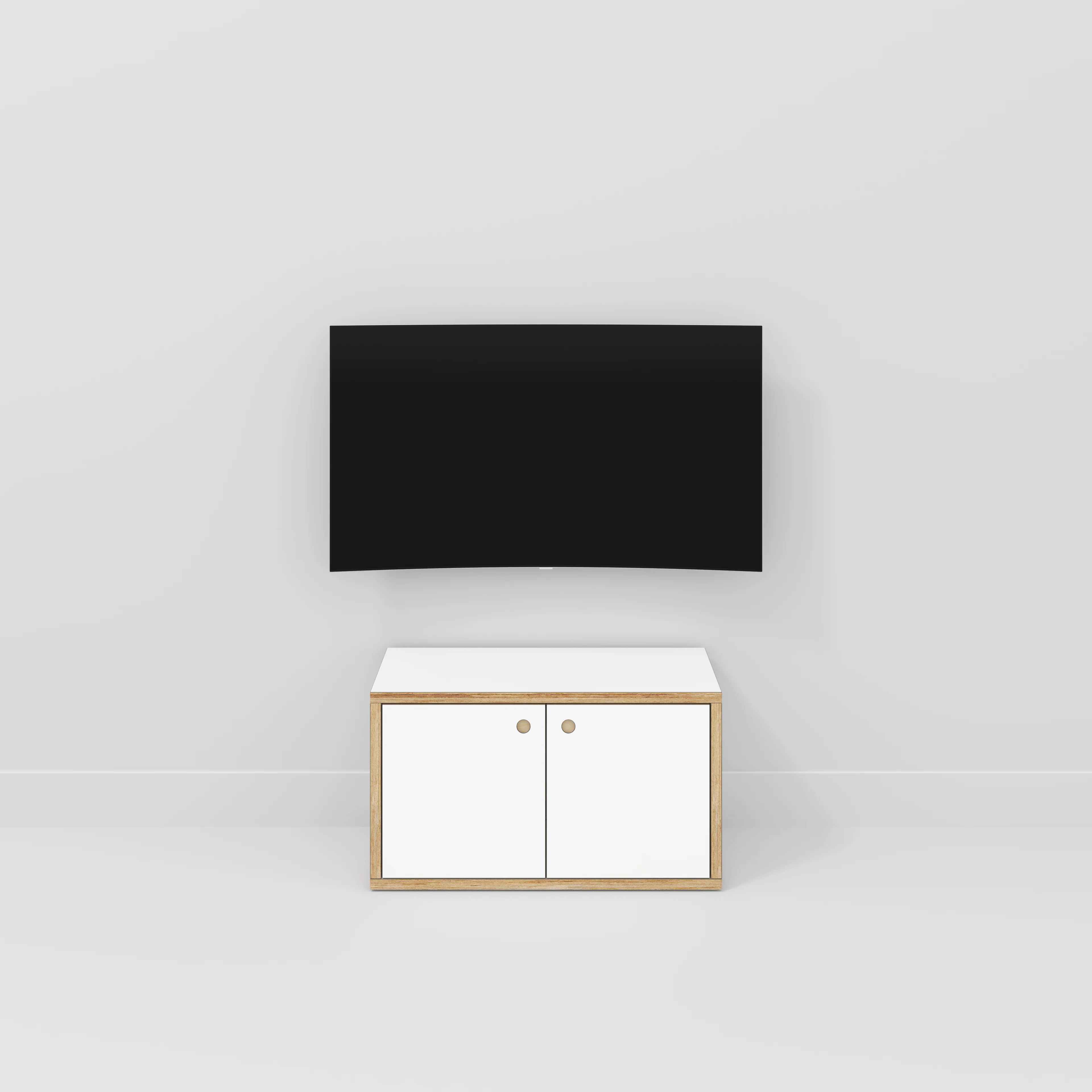 Plywood Storage with Doors - Formica White - 800(w) x 400(d) x 450(h) - Image 2