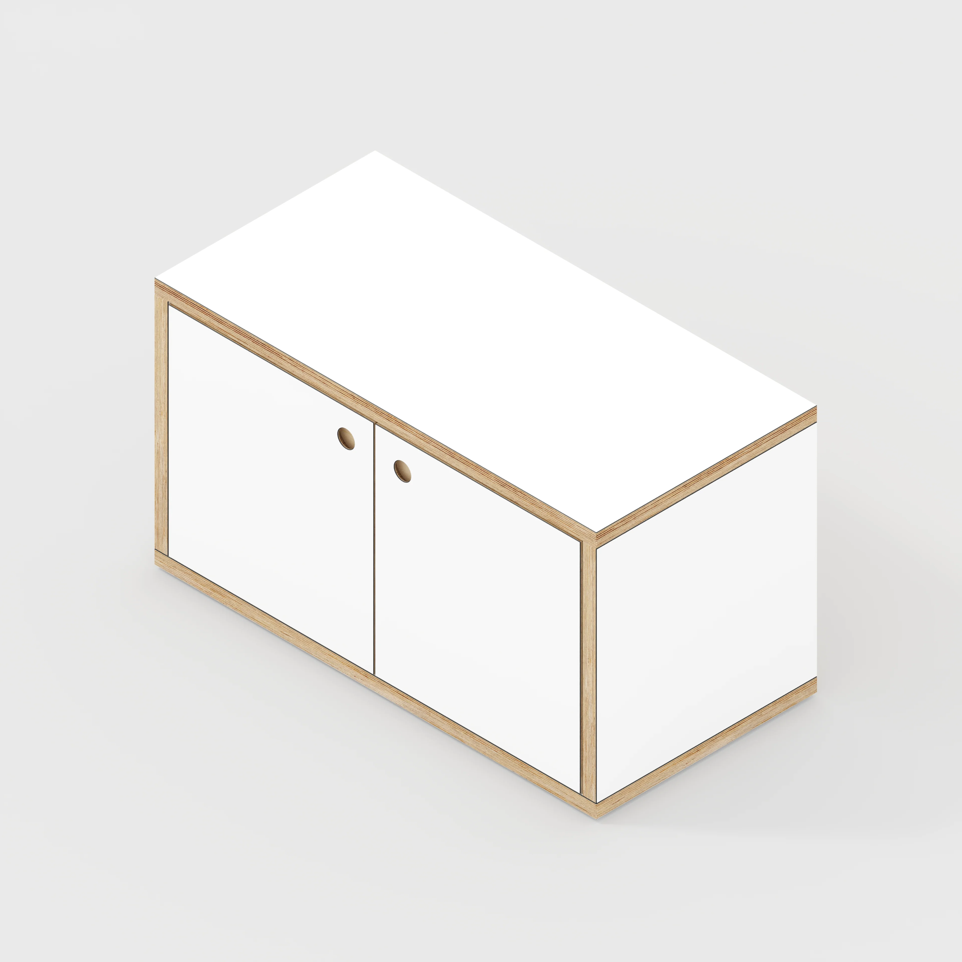 Plywood Storage with Doors - Formica White - 800(w) x 400(d) x 450(h) - Image 5