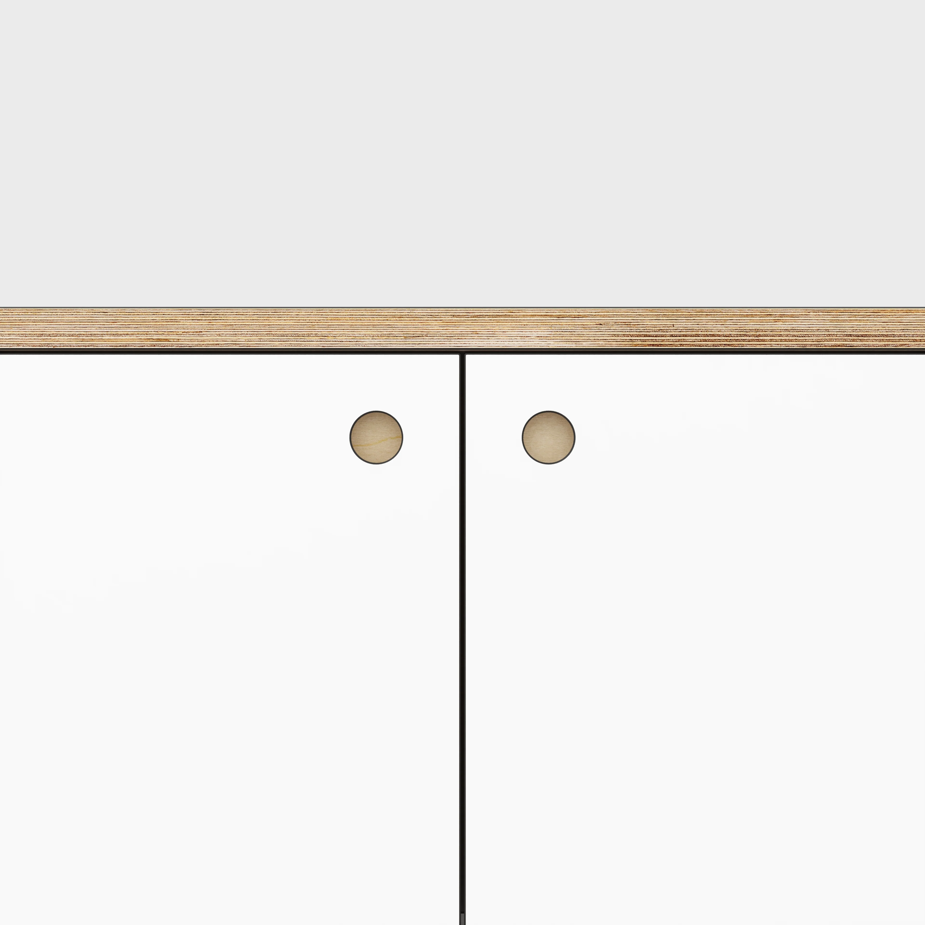 Plywood Storage with Doors - Formica White - 800(w) x 600(d) x 750(h) - Image 3