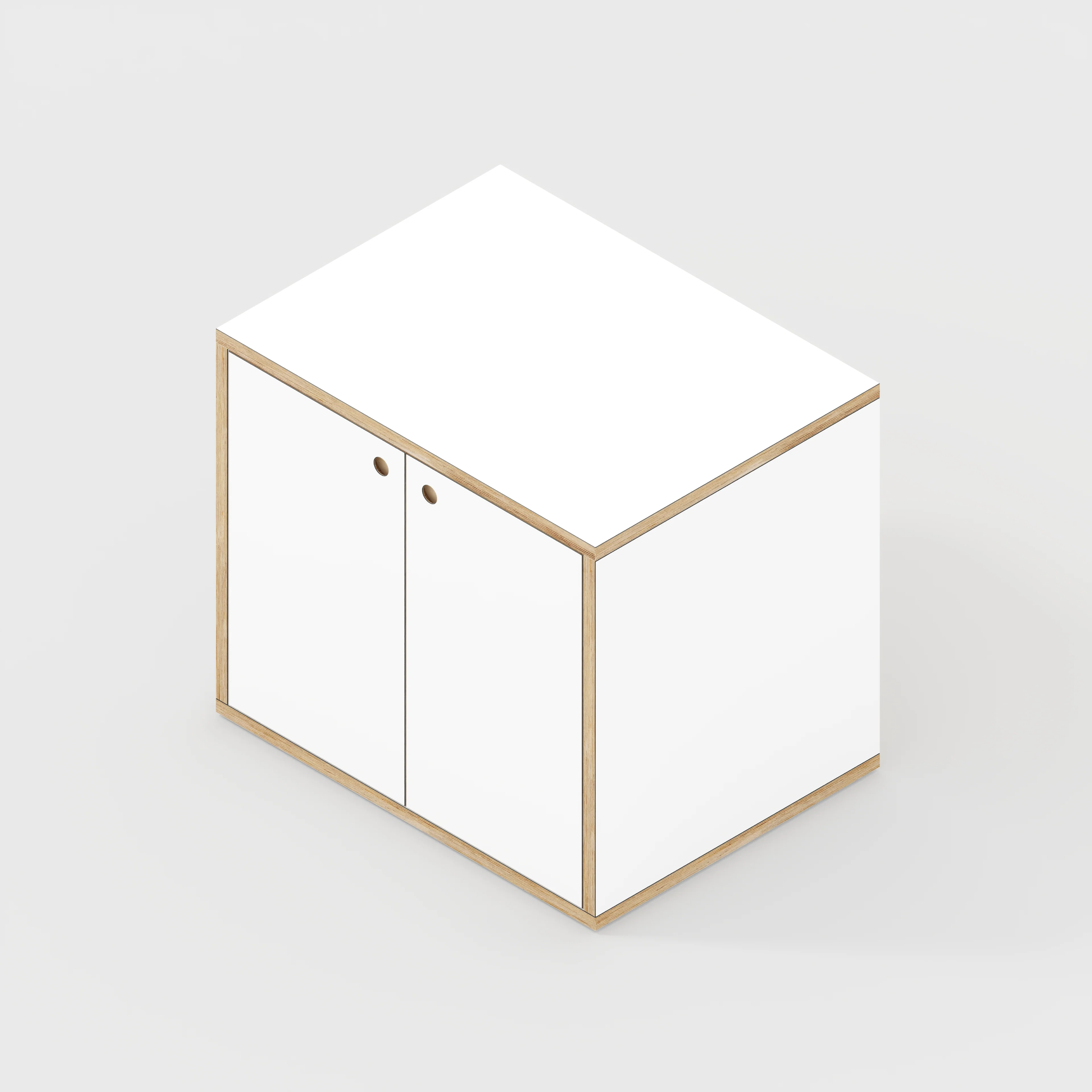 Plywood Storage with Doors - Formica White - 800(w) x 600(d) x 750(h) - Image 4