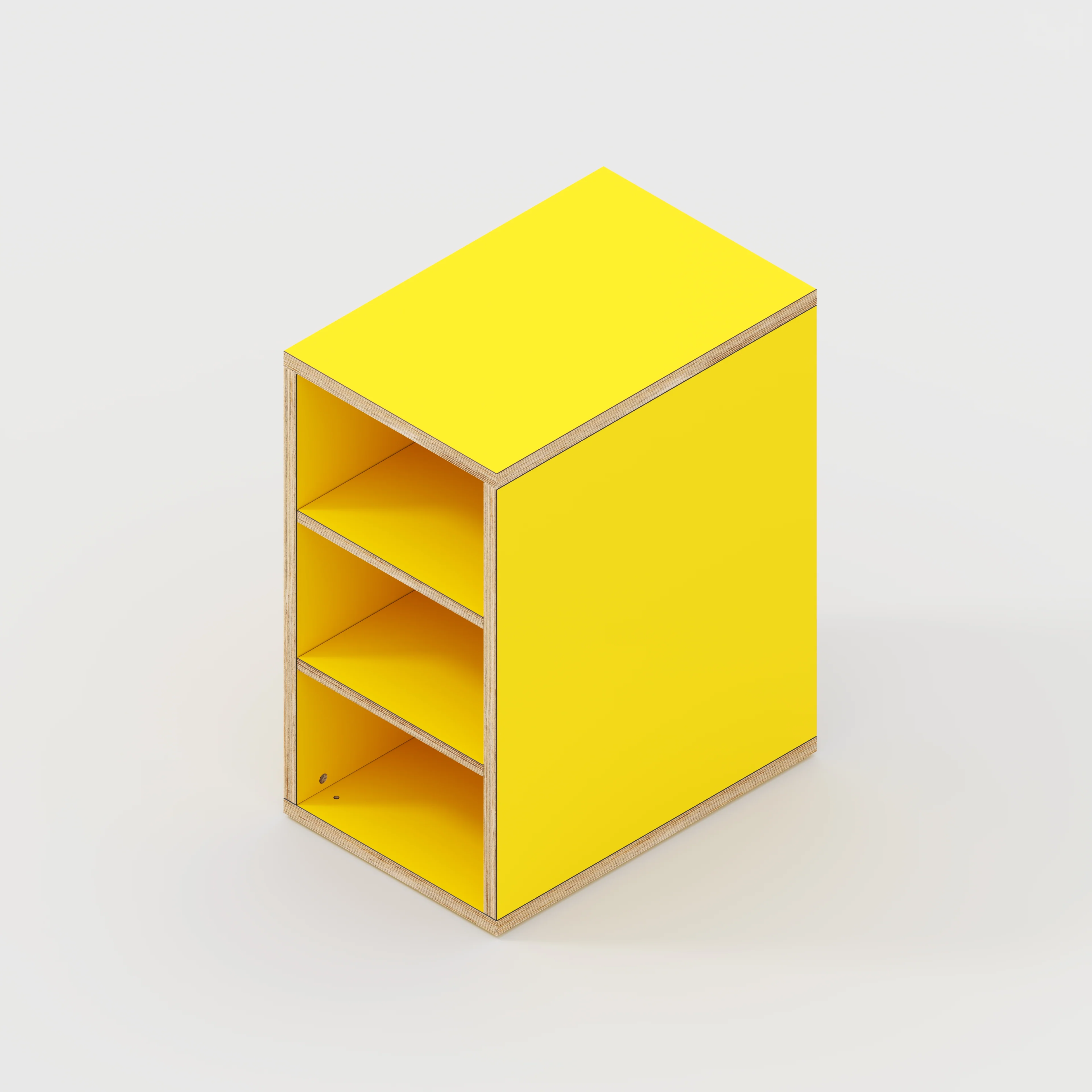 Plywood Storage with Shelves - Formica Chrome Yellow - 400(w) x 600(d) x 750(h) - Image 4